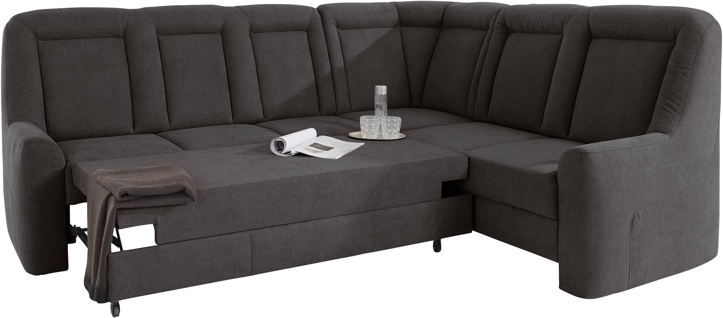 sit&more Ecksofa »Melissa L-Form«, klassisches Polsterprogramm, wahlweise Bettfunktion und Schubkasten
