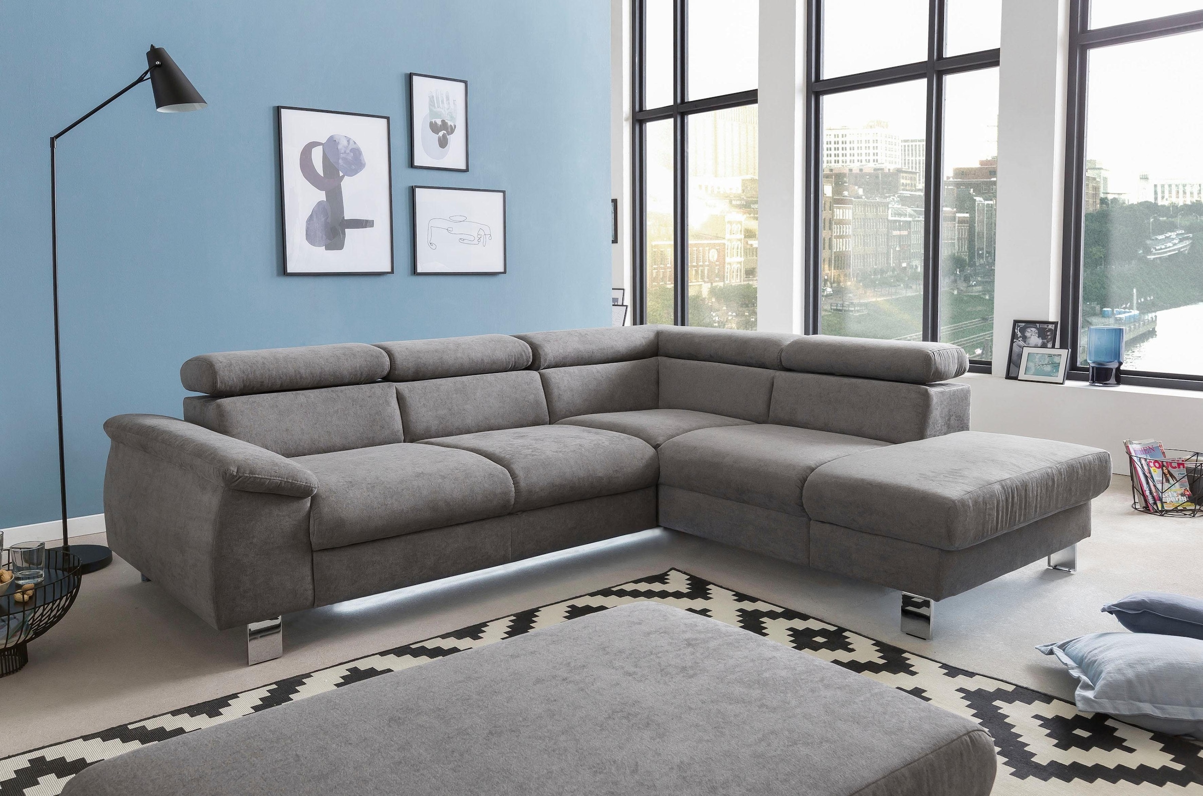 COTTA Ecksofa »Komaris L-Form, B: 249 cm« mit Kopfteilverstellung, optional günstig online kaufen