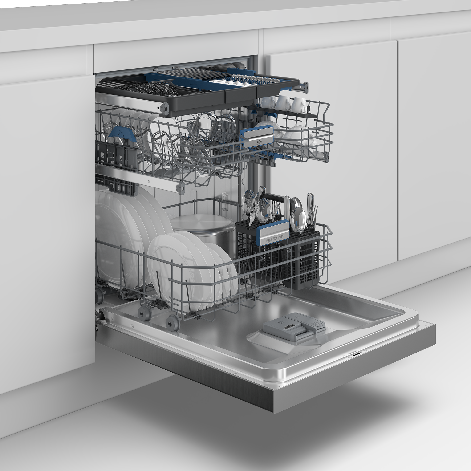 BEKO Unterbaugeschirrspüler »BDDN36550XP«, 15 Maßgedecke