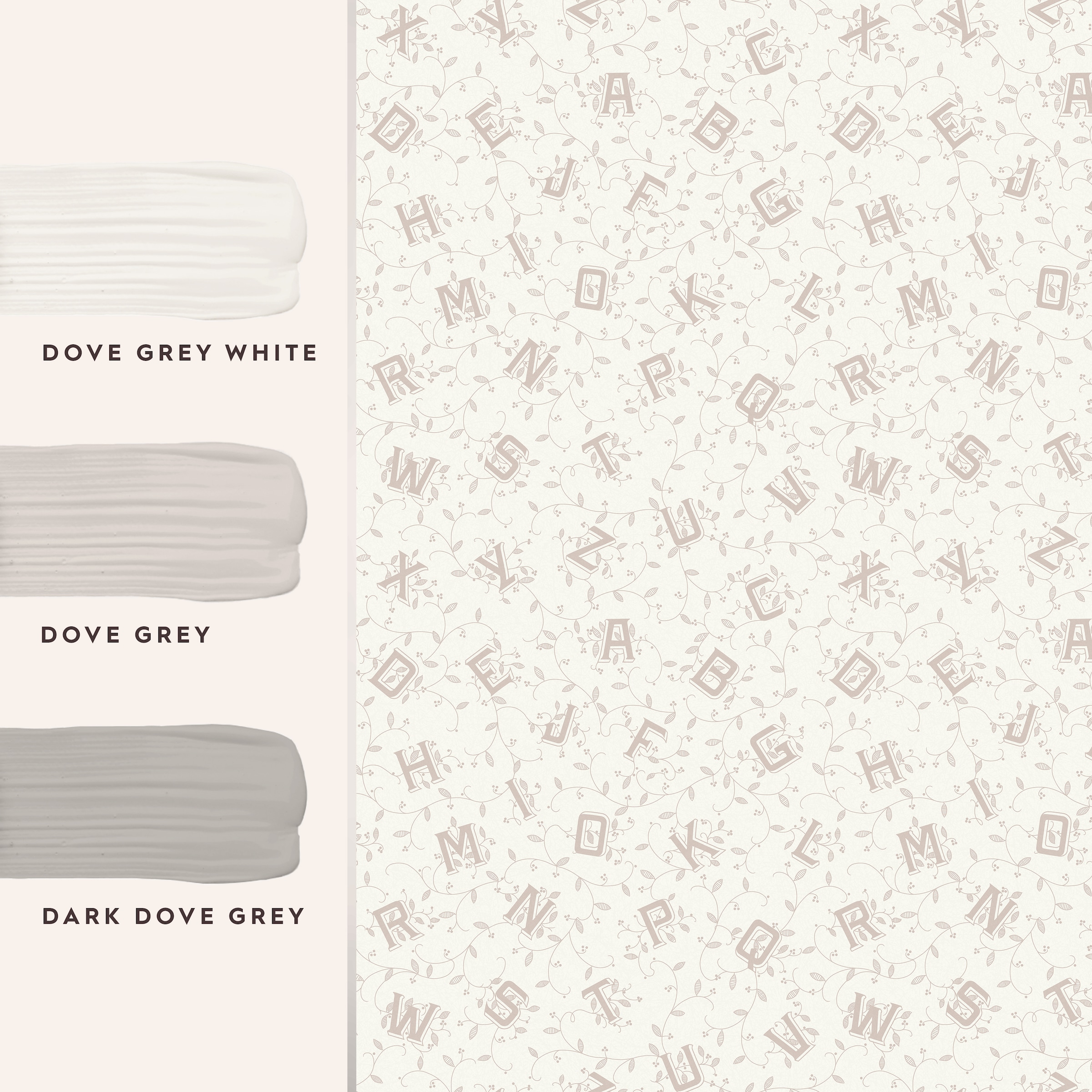 LAURA ASHLEY Vliestapete »Alphabet Dove Grey« floral texturiert 10mx52cm