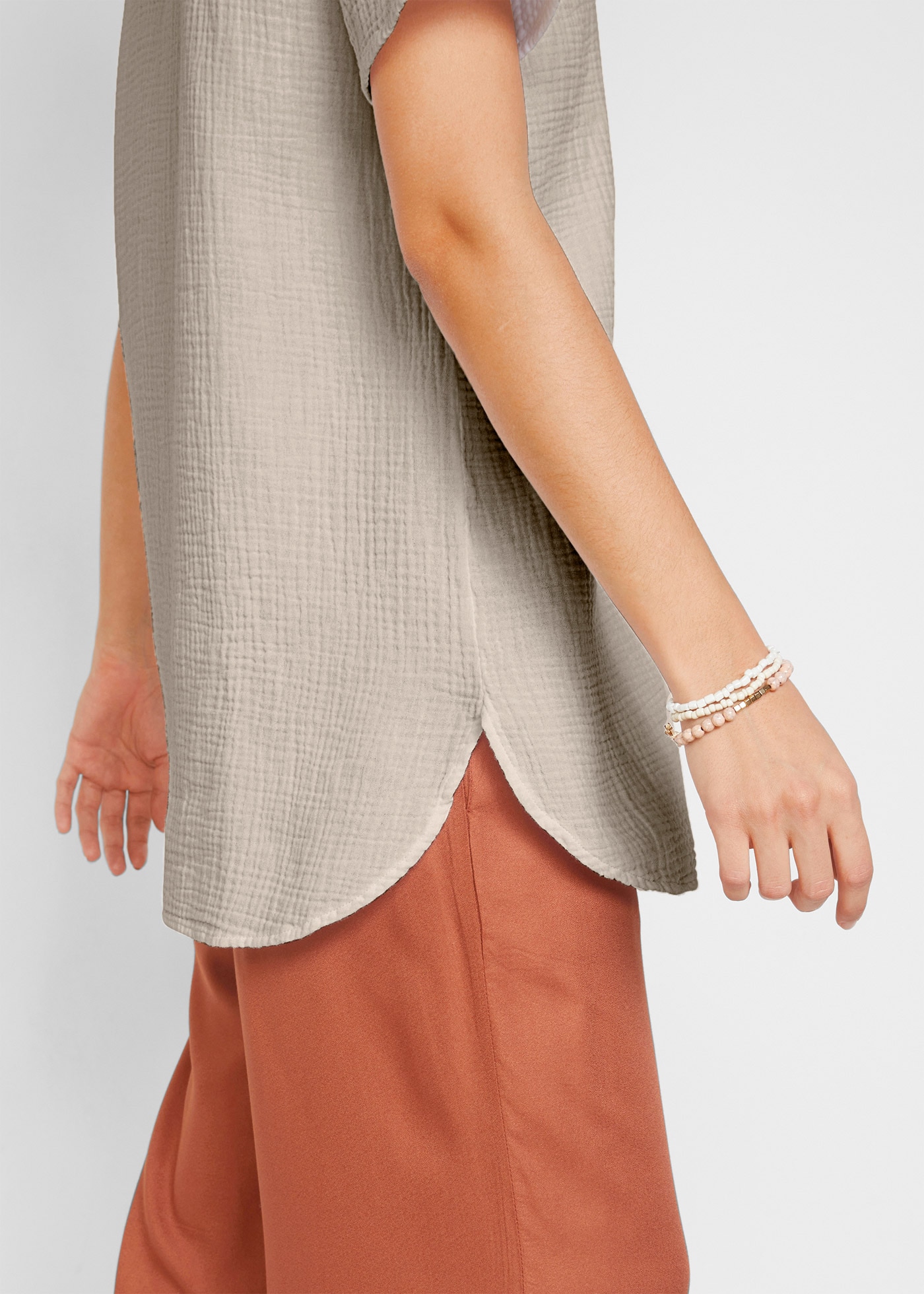 bonprix Longtunika Musselin Long-Tunika aus reiner Baumwolle