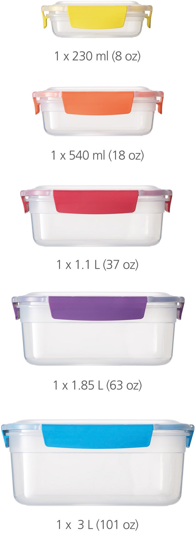 Joseph Joseph Vorratsdose »Nest Lock« Set, 5 Stk. tlg. platzsparend ineinan günstig online kaufen