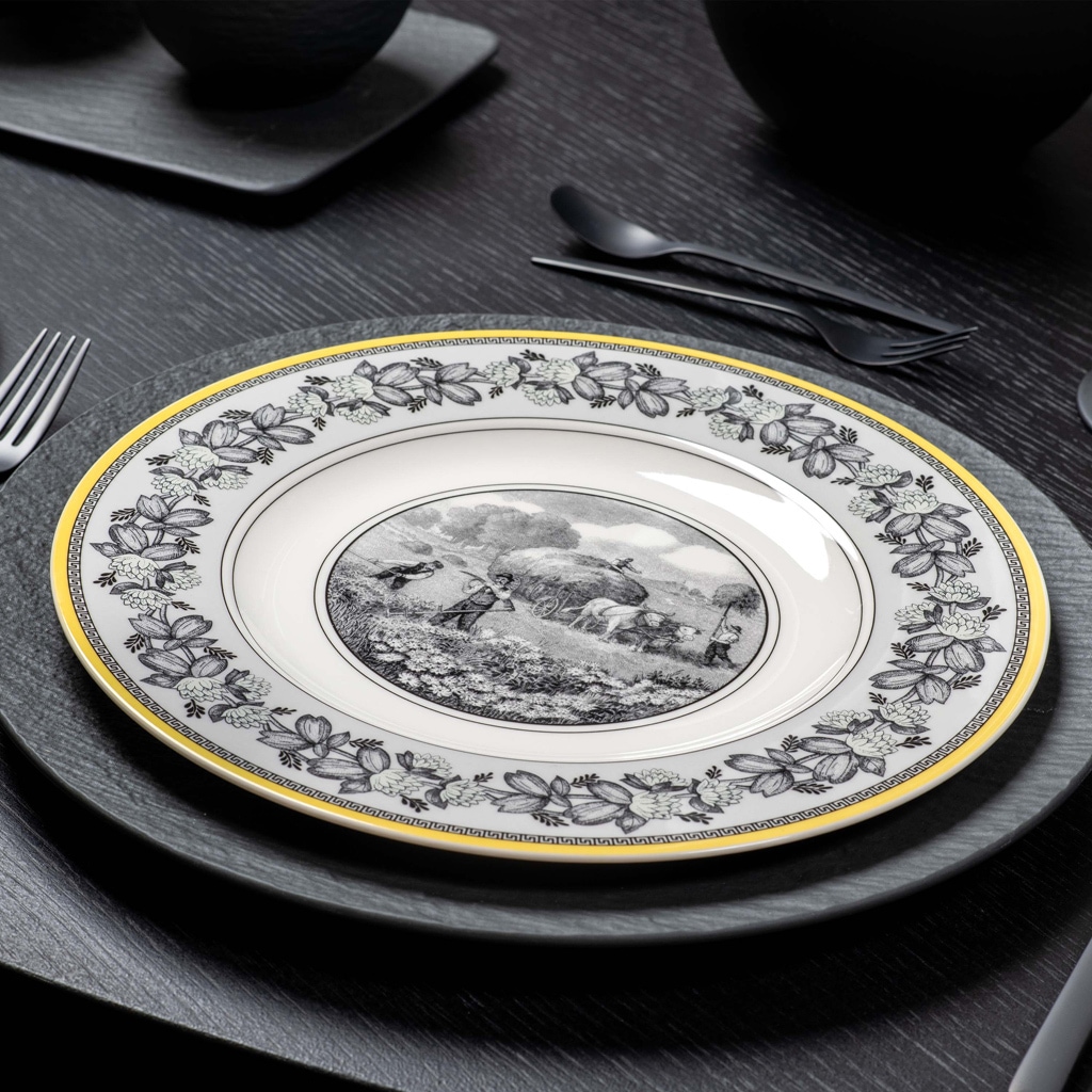 Villeroy & Boch Speiseteller »Speiseteller Audun Ferme ø 27,1 cm weiß-grau-gelb«