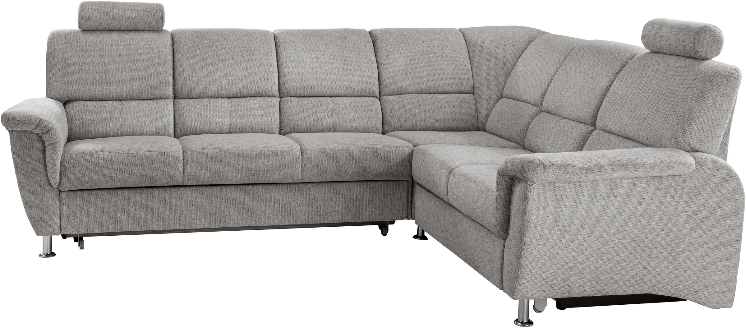 Home affaire Ecksofa »Pisa L-Form, mit Schlaffunktion, Stauraum, 2x höhenverstellbare«, Kopfstützen und Relaxfunktion im Eckelement