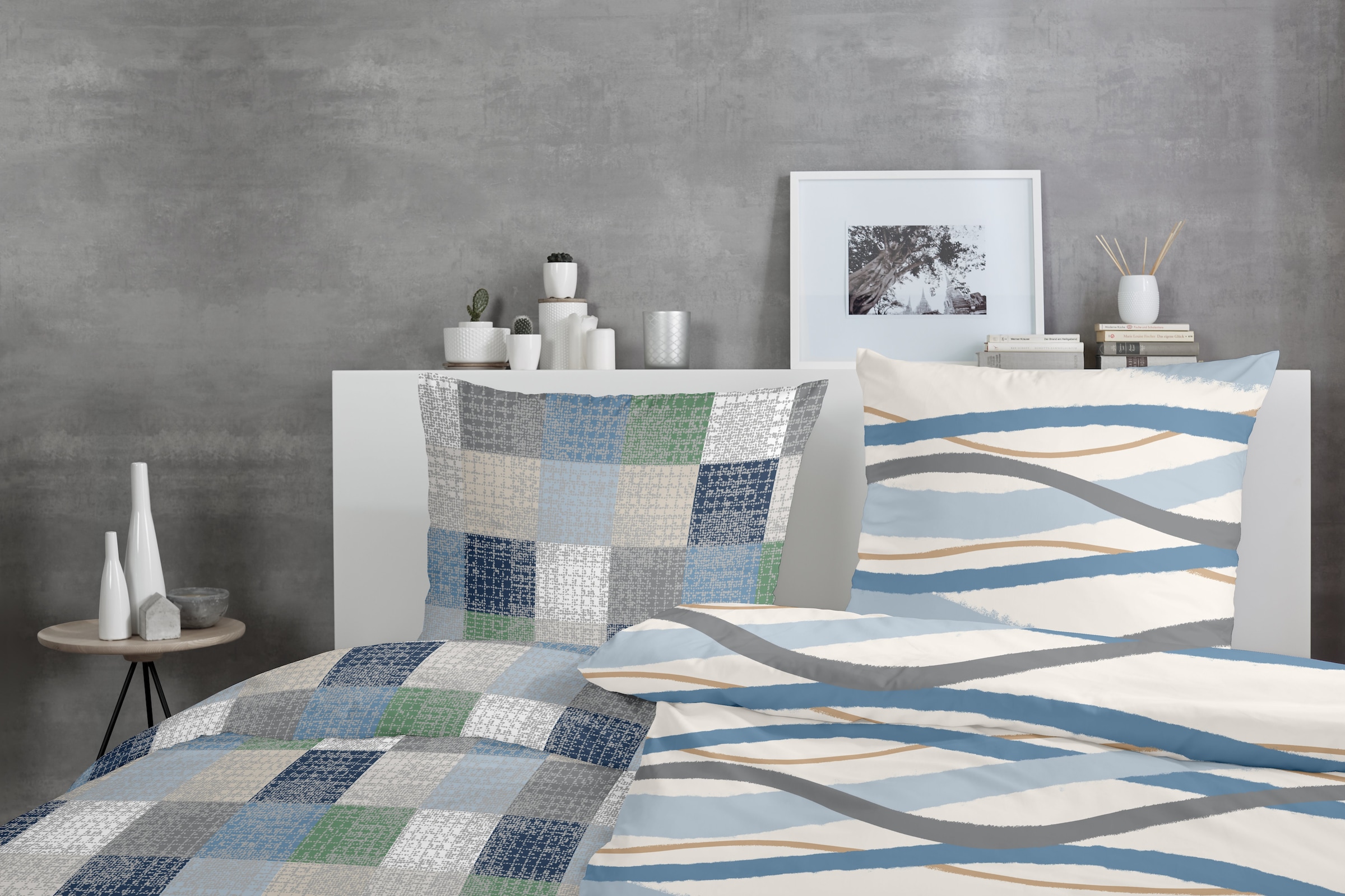 Primera Bettwäsche »Biber-Bettwäsche Whips« 2 Stk. mit modernen Linien