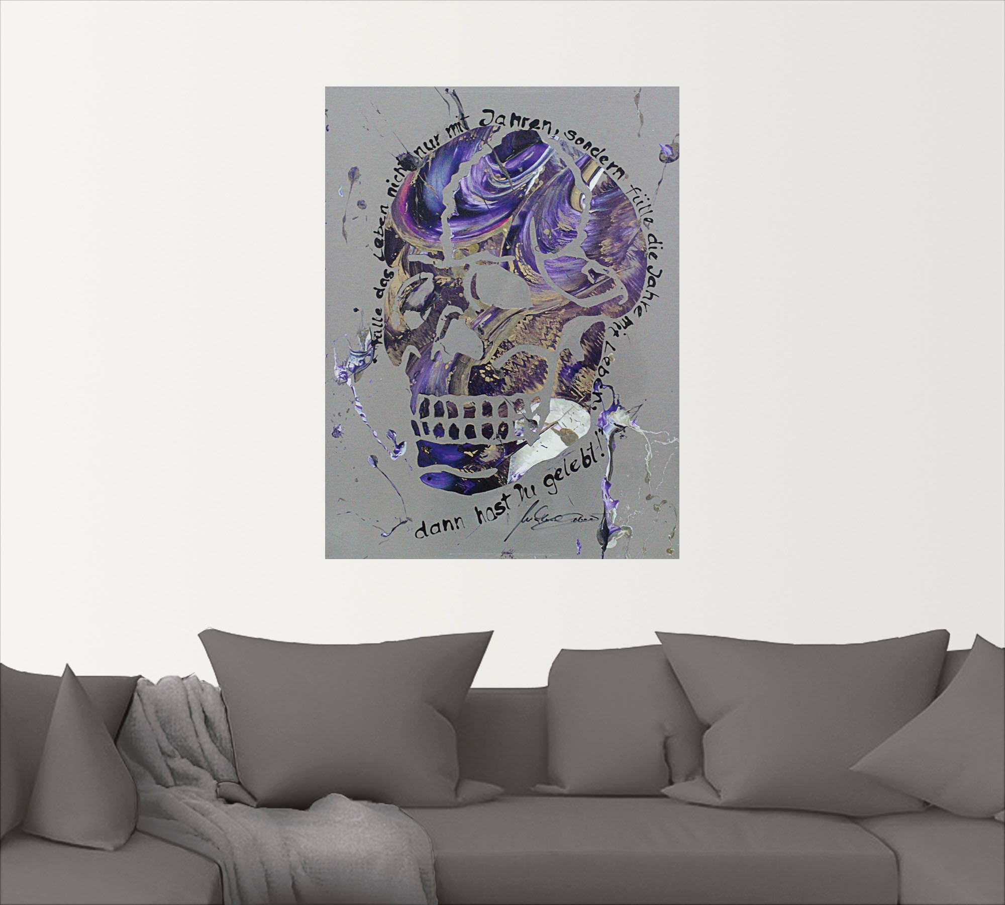 Artland Wandbild »Totenkopf 3«, Körper, (1 St.), als Leinwandbild, Wandaufkleber in verschied. Größen