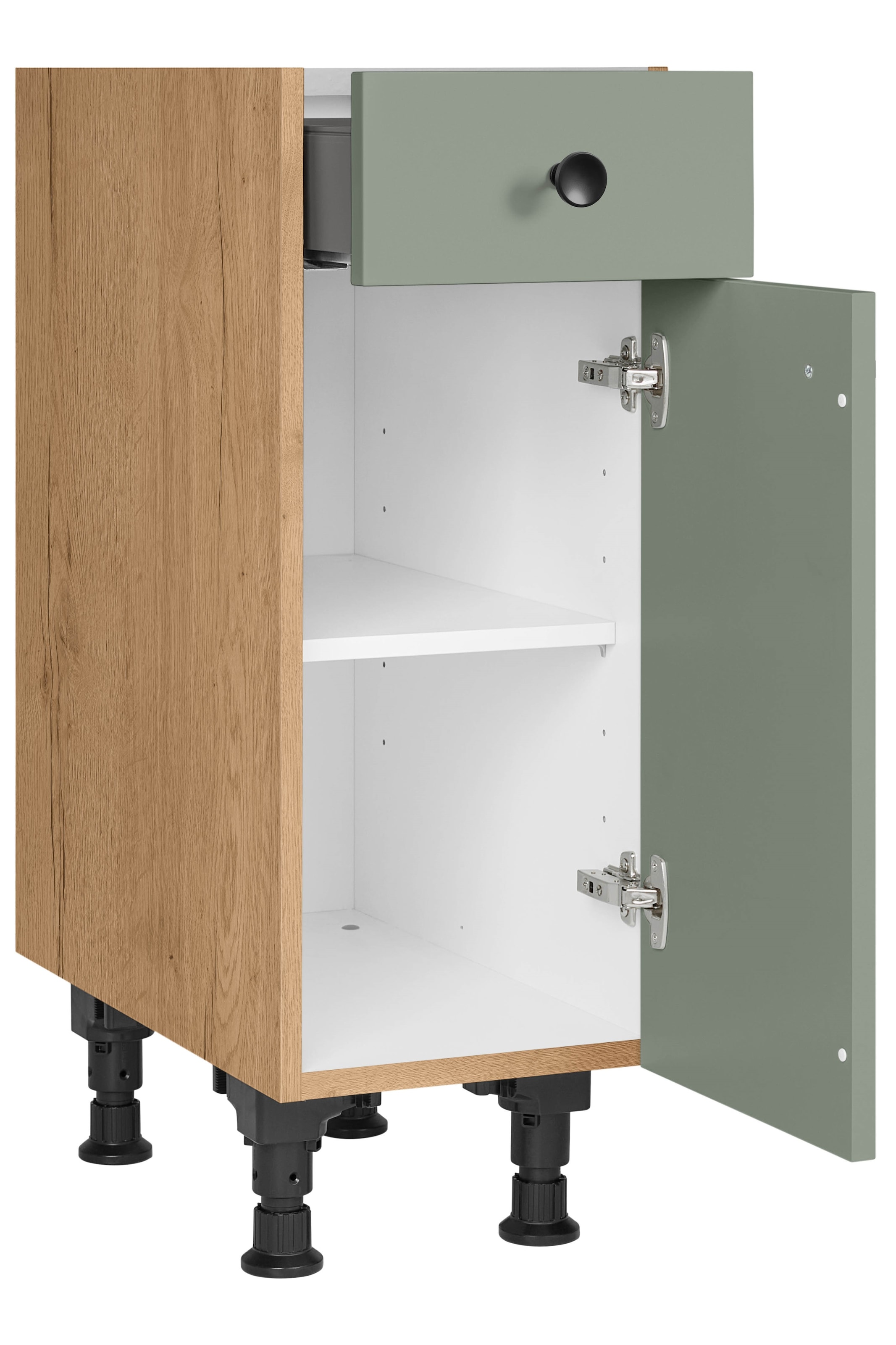 nobilia® Unterschrank »"Cascada", Ausrichtung wählbar, vormontiert, in den Breiten 30, 45 und« 60 cm Breite, mit höhenverstellbaren Sockelfüßen, vormontiert