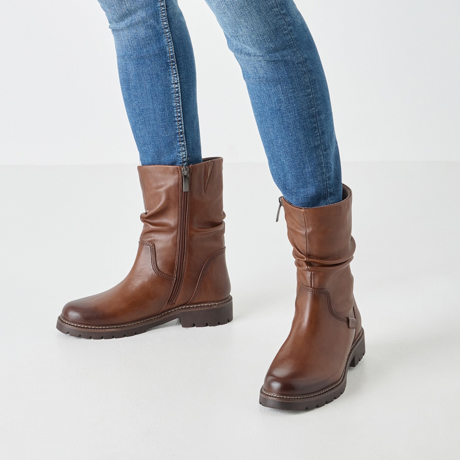 Tamaris Stiefelette, Blockabsatz, Kurzstiefel, Boots in veganer Verarbeitung