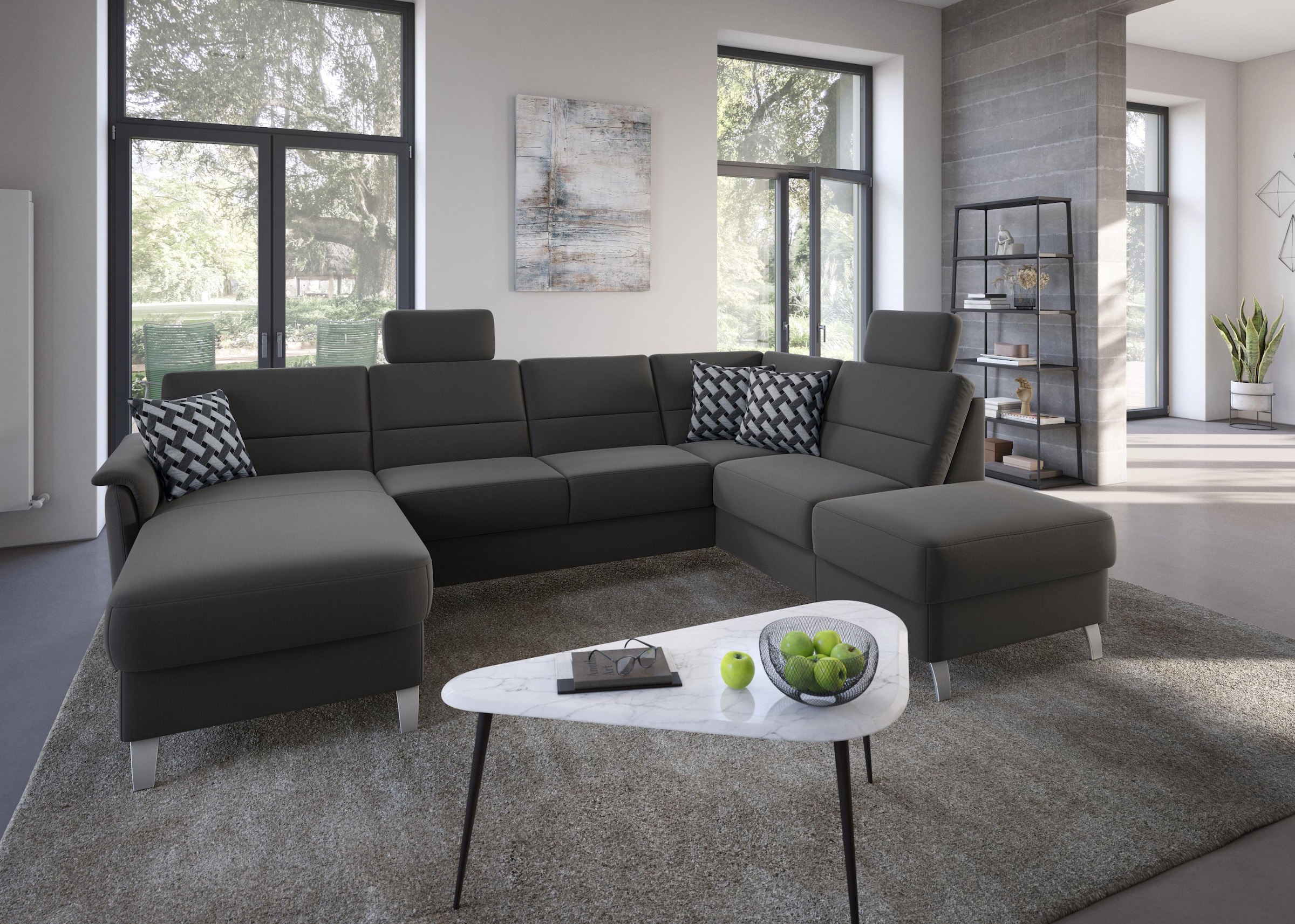 sit&more Wohnlandschaft »Palmera U-Form«, Federkern, wahlweise mit Bettfunktion und mit/ohne Stauraum