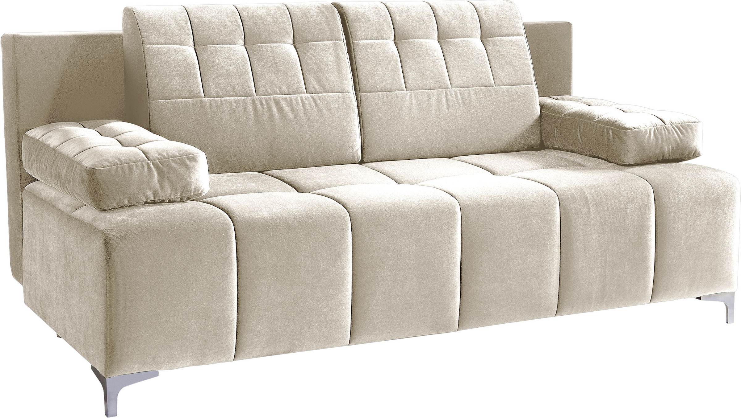 exxpo - sofa fashion 3-Sitzer »Sinus Schlafsofa, Dauerschläfer, Bettkasten, mit Federkernpolsterung« bequem, mit hochwertigem Funktionsbeschlag für mehr Komfort