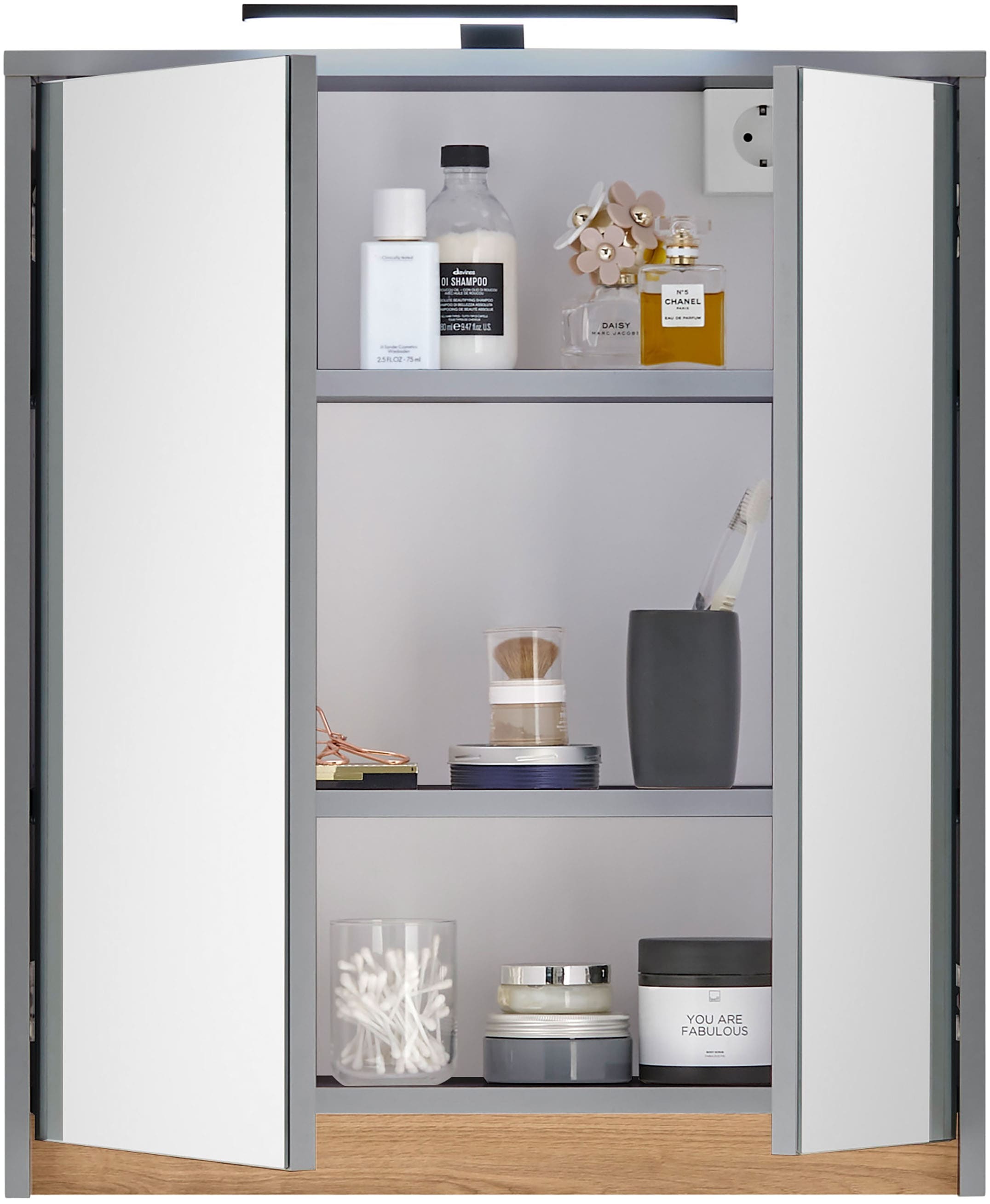 BASIC by Balculina Badezimmerspiegelschrank »Avanto B/H/T 60x70x20 cm« 1 Stk. tlg. Breite 60cm, Softclose für Türen, FSC-Mix 70%