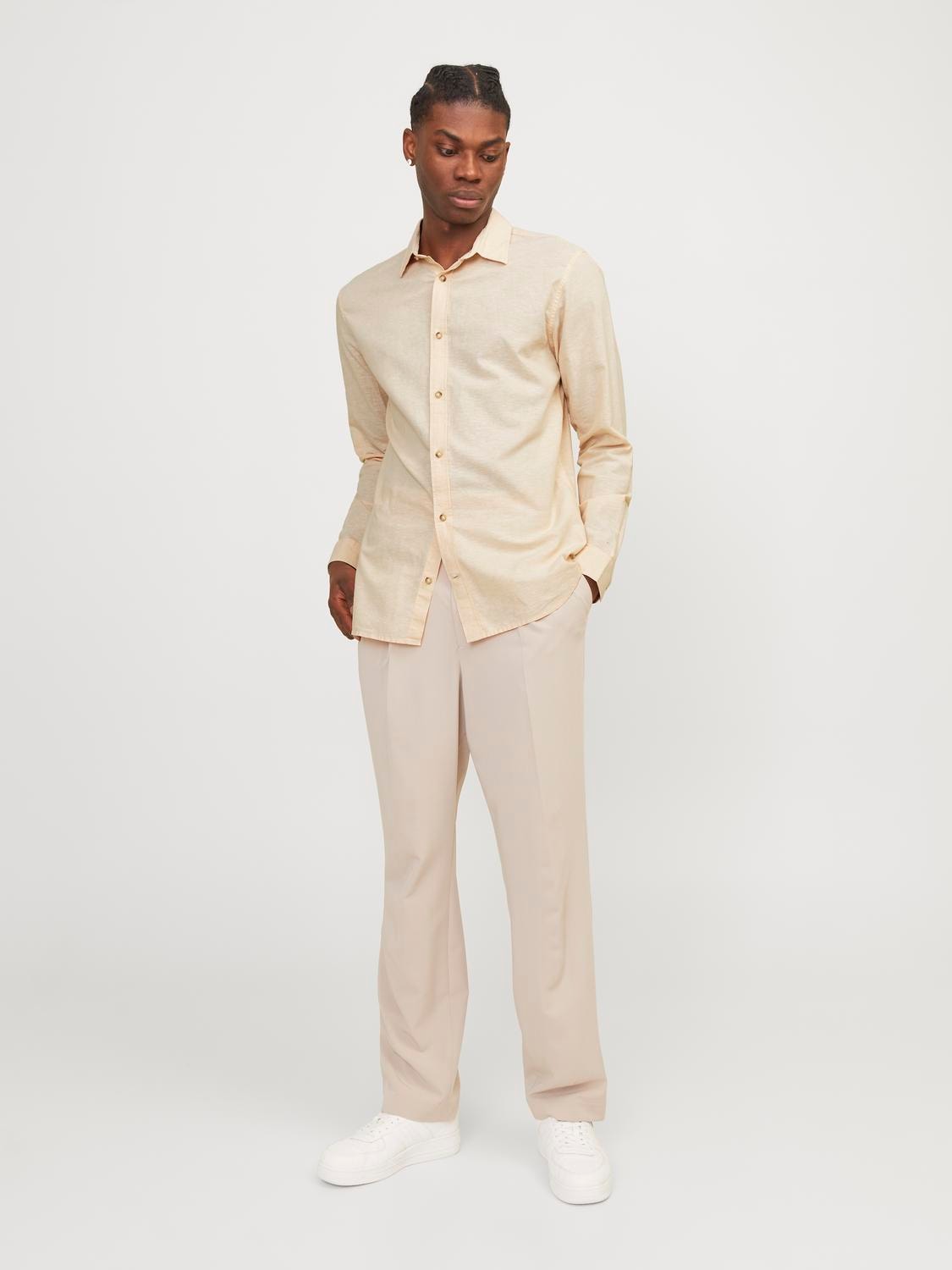 Jack & Jones Langarmhemd »JJESUMMER LINEN BLEND SHIRT LS SN«
