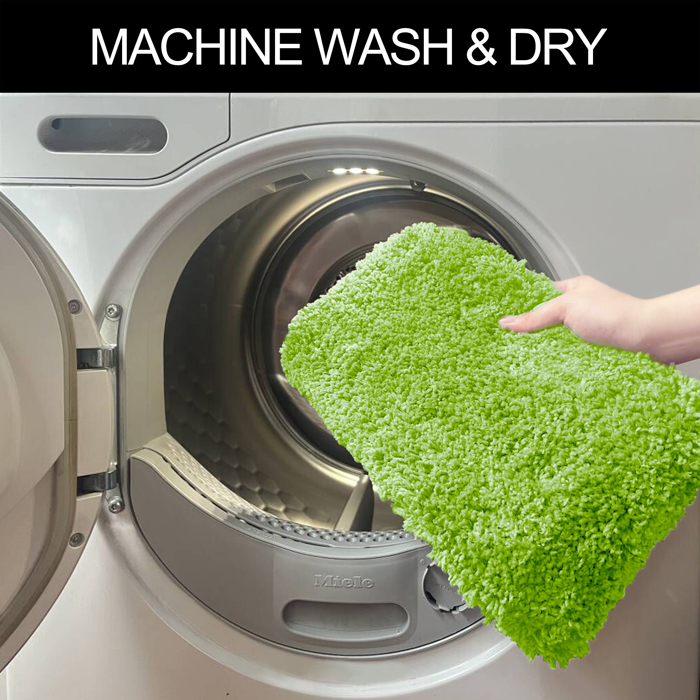 my home Badematte »Sanremo, Badvorleger, Badezimmer Teppich, sehr weich«, rutschhemmend beschichtet, fußbodenheizungsgeeignet-schnell trocknend, Badteppich, unifarben, rechteckig, rund & als 3-tlg. Set erhältlich