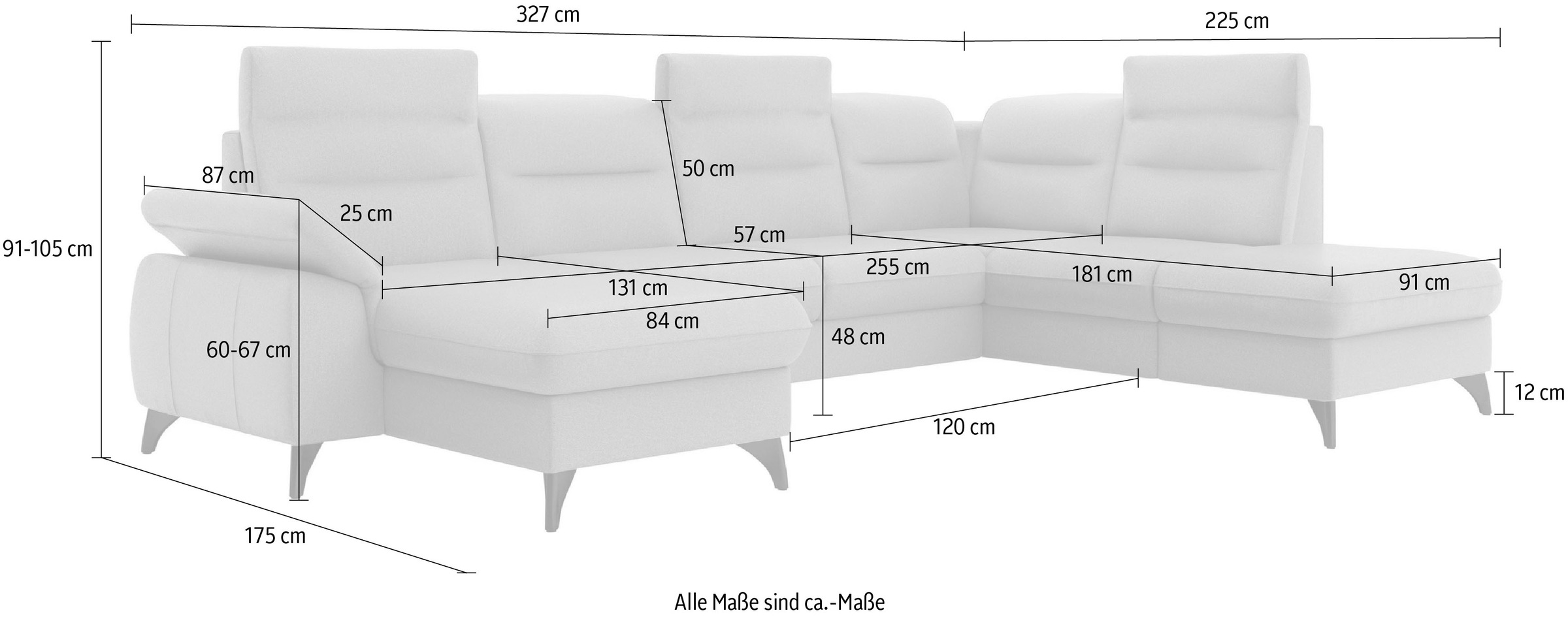 sit&more Wohnlandschaft »Astoria U-Form«, wahlweise mit motorischer Relaxfunktion