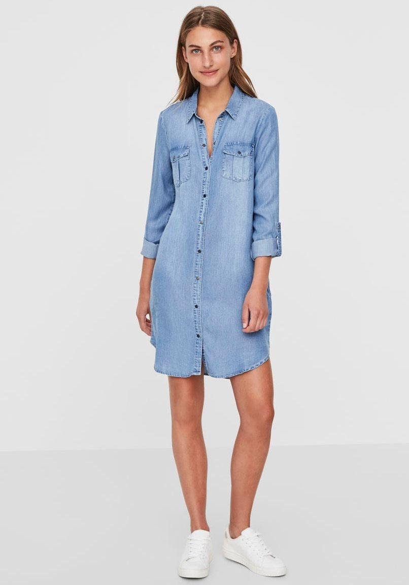 Vero Moda Jeanskleid »VMSILLA« Brusttaschen | Eingrifftaschen