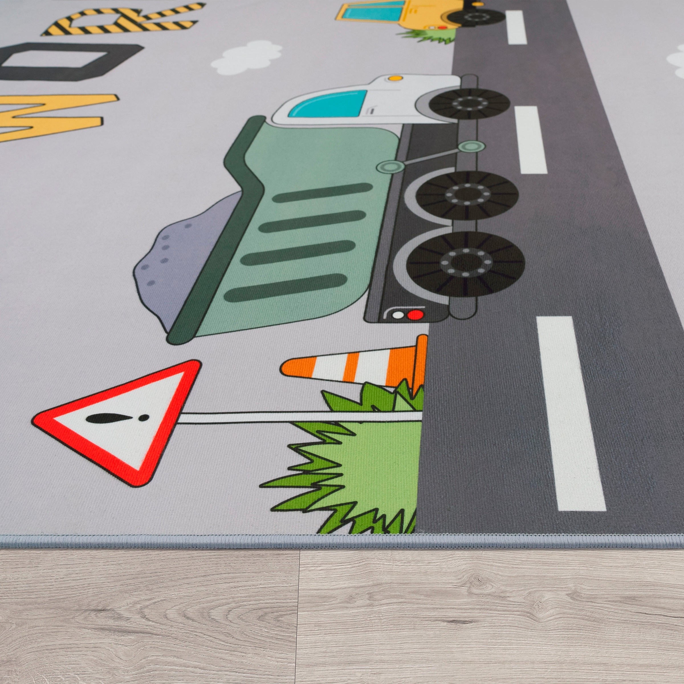 Paco Home Kinderteppich »Bino 578«, rechteckig, 4 mm Höhe, Spielteppich, Motiv Autos & Baustelle, Kinderzimmer