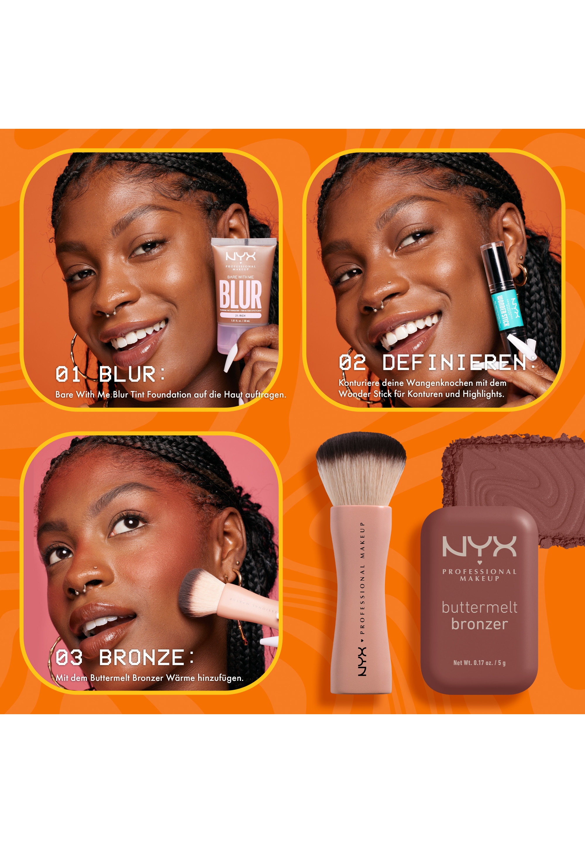 NYX PROFESSIONAL MAKEUP Bronzer »BUTTERMELT BRONZE BRONZER« für einen natürlichen Glow, der den ganzen Tag lang hält