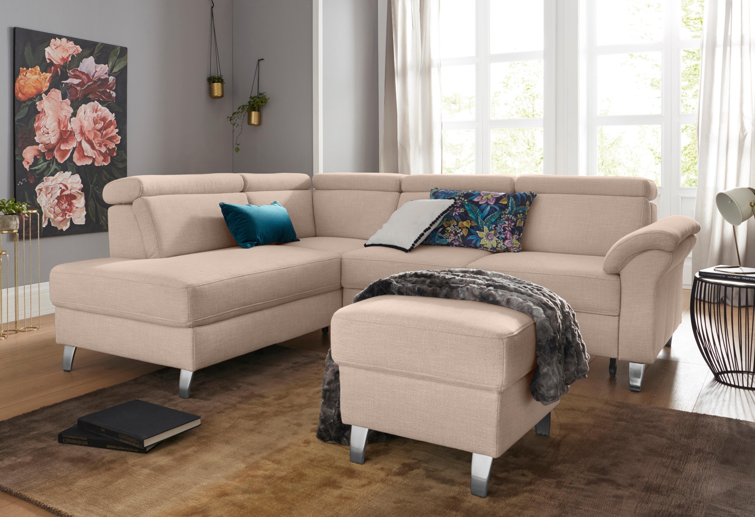 sit&more Ecksofa »Arngast L-Form« inklusive Kopfteilverstellung und Federke günstig online kaufen