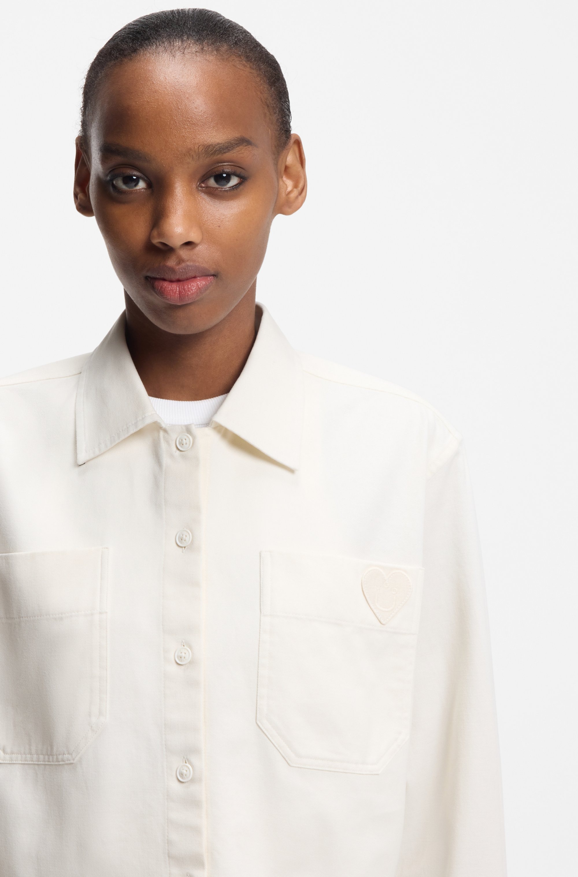 HUGO Blue Hemdbluse »Edia« im Loose Fit