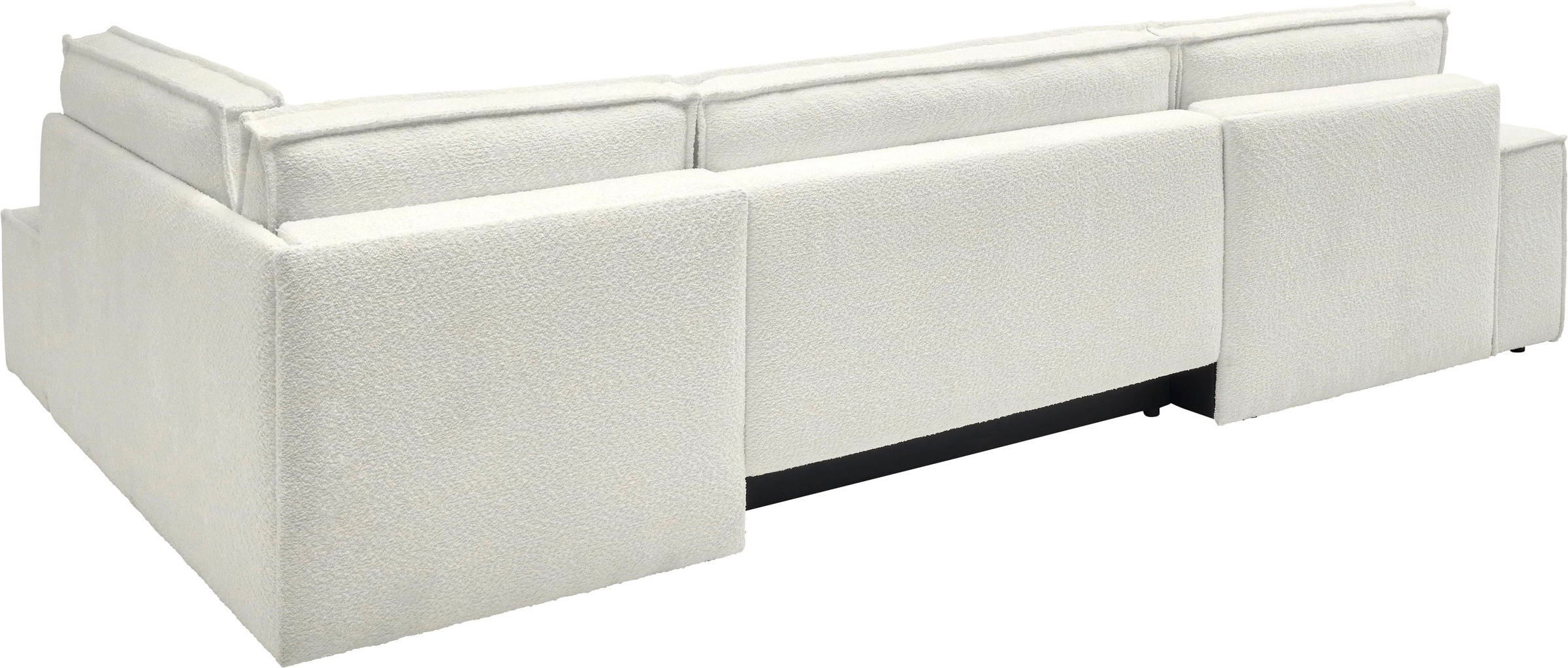 andas Wohnlandschaft »FINNLEY U-Form XXL 329 cm, Schlafsofa, Schlaffunktion m. Bettkasten«, (194/139 cm), Bouclé, Struktur und Cord