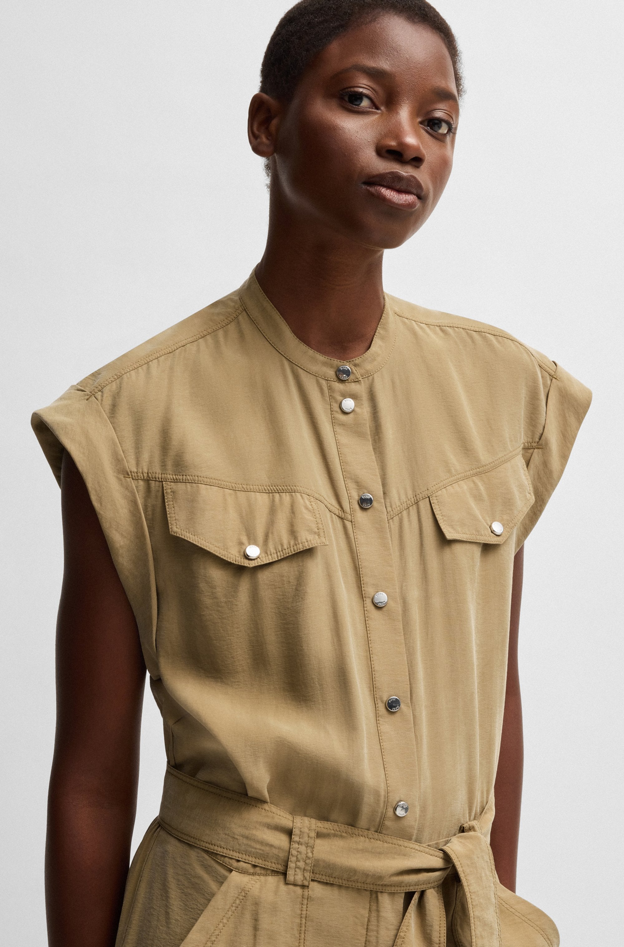 BOSS ORANGE Jumpsuit »Dridy Premium Damenmode«, mit Gürtel, Pattentaschen