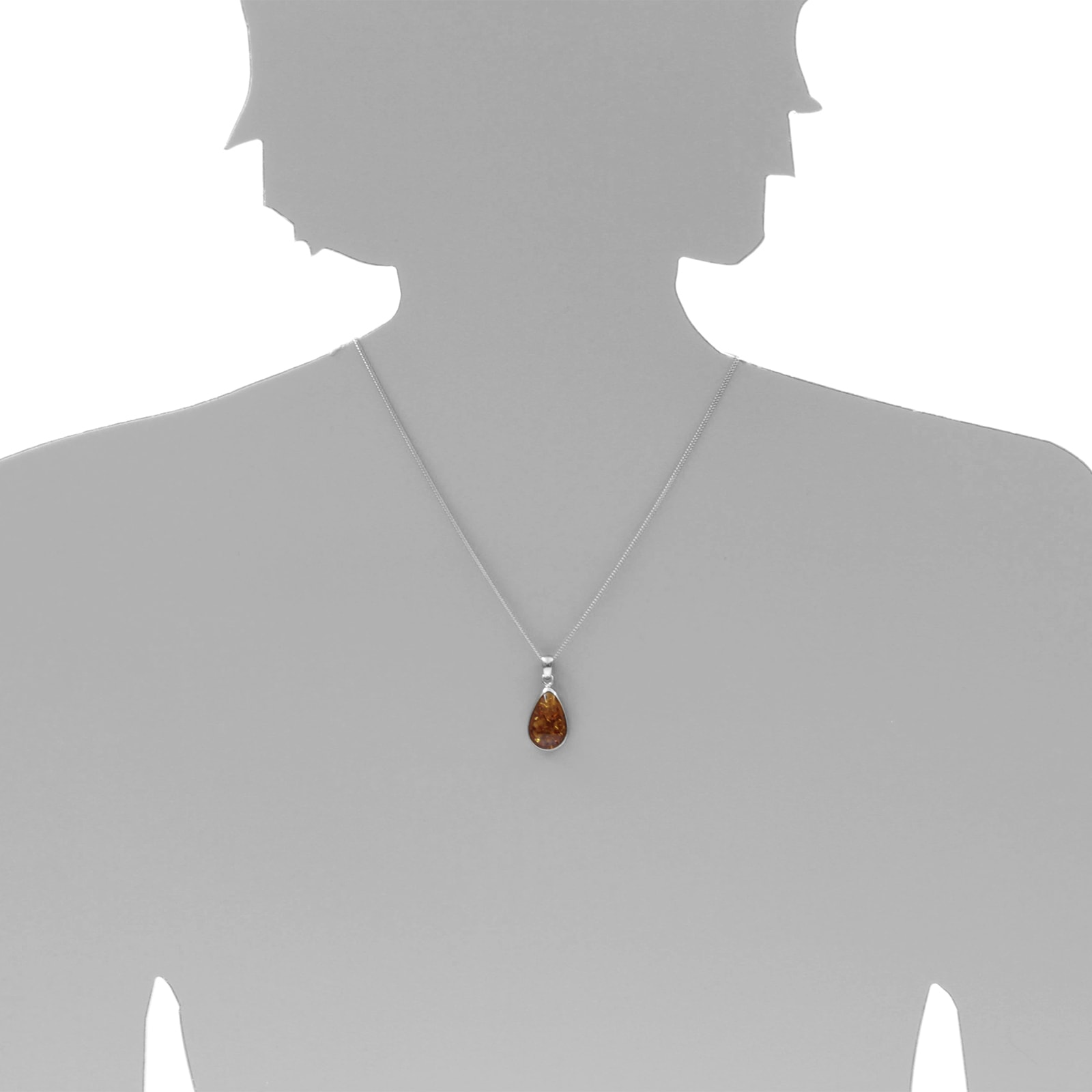 OSTSEE-SCHMUCK Kette mit Anhänger »Ostsee-Schmuck Kette mit Anhänger Classic Tropfen 21 x 14 mm«