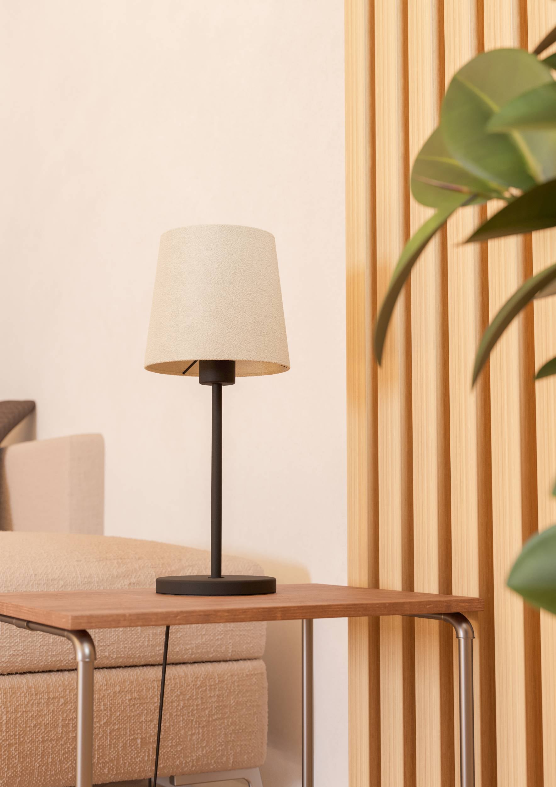 EGLO Tischleuchte »Febres Tischlampe, Nachttischlampe, Metall und Stoff, E27, Lampe« E27 1 Stk. Tischleuchte - H44 x Ø18 cm - schwarz - 1X60W exkl.