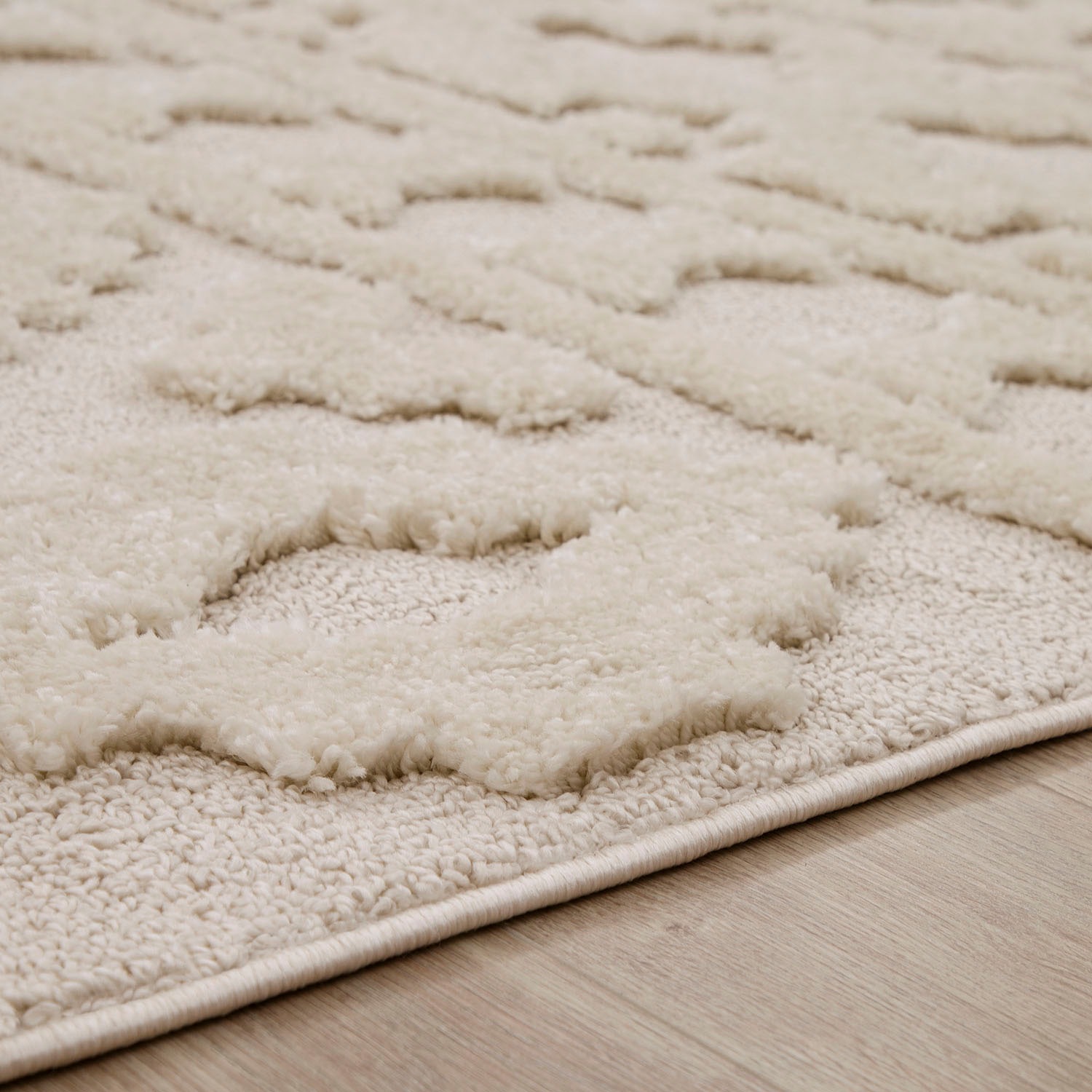 Paco Home Hochflor-Teppich »Genua 744«, rechteckig, 34 mm Höhe, Uni Farben, Hoch-Tief Effekt, modernes Design, sehr weicher Flor