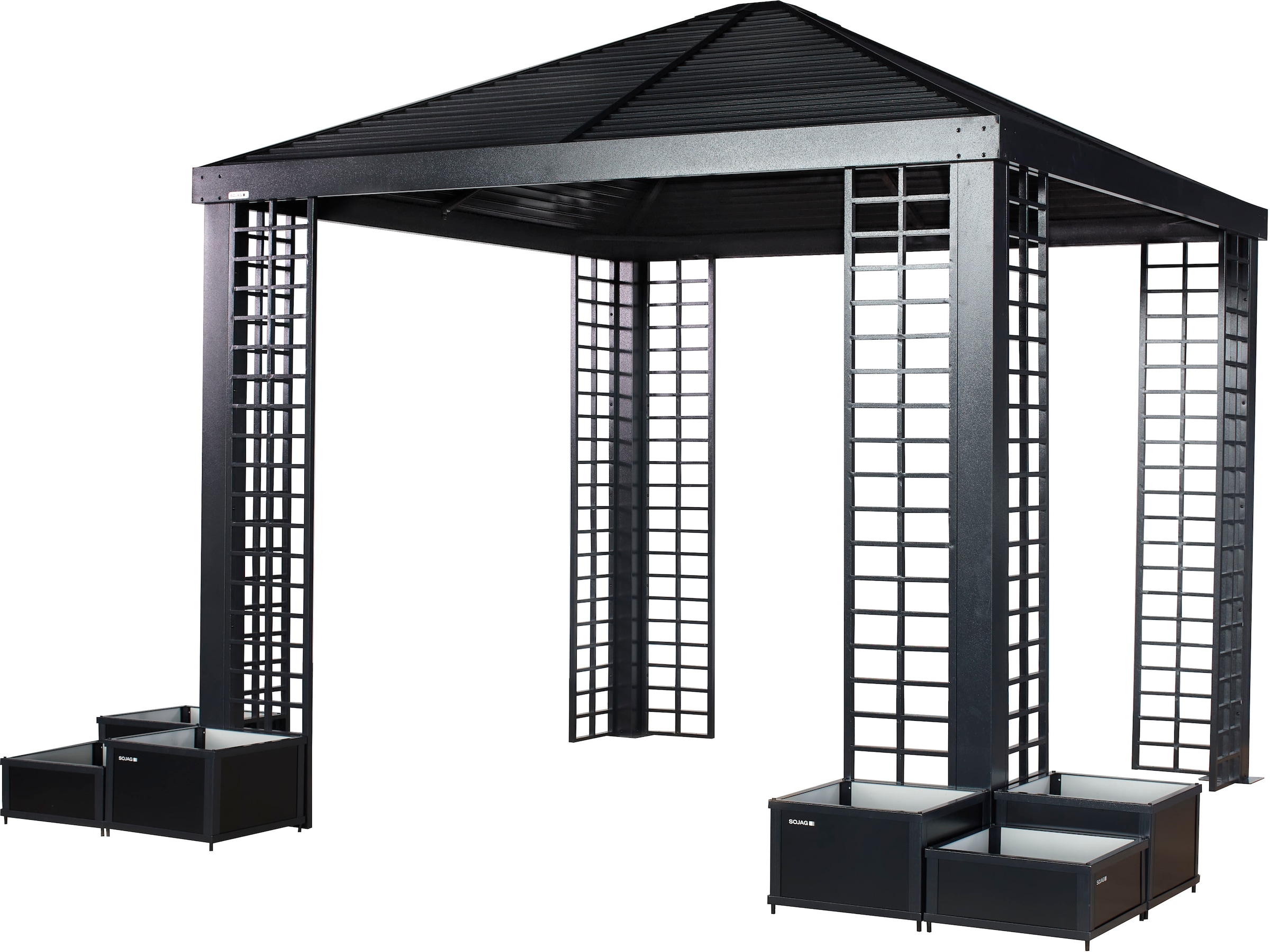Sojag Pavillon »»Havana 1010««, (Set), aus Aluminium, Inkl. 6 Pflanzkübeln