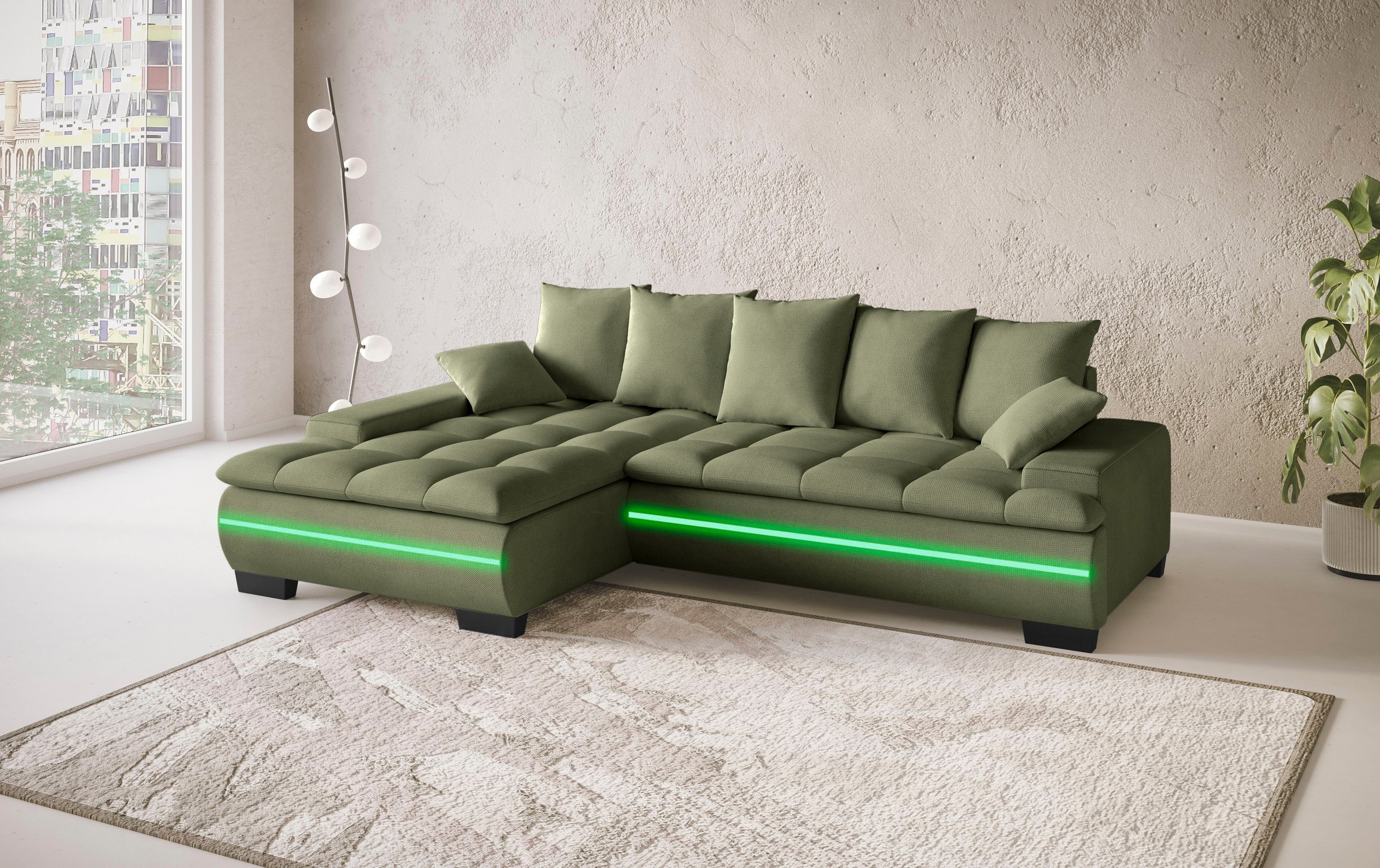 Mr. Couch Ecksofa »Haiti II, L-Form«, RGB-LED Beleuchtung, wahlweise mit Ka günstig online kaufen