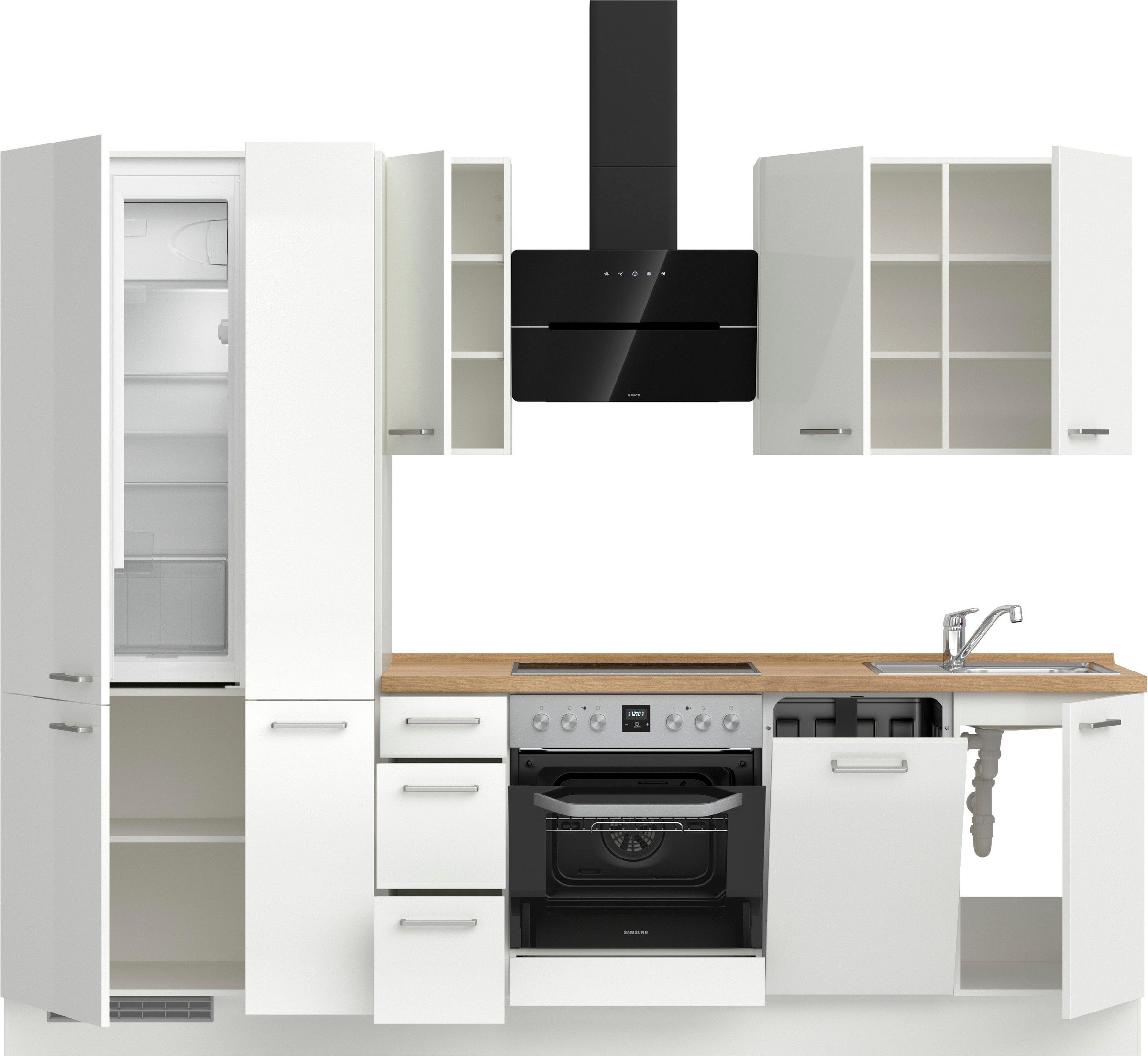 nobilia® Küchenzeile »"Flash II"« vormontiert, Ausrichtung wählbar, Breite 270 cm, wahlw. mit E-Geräten