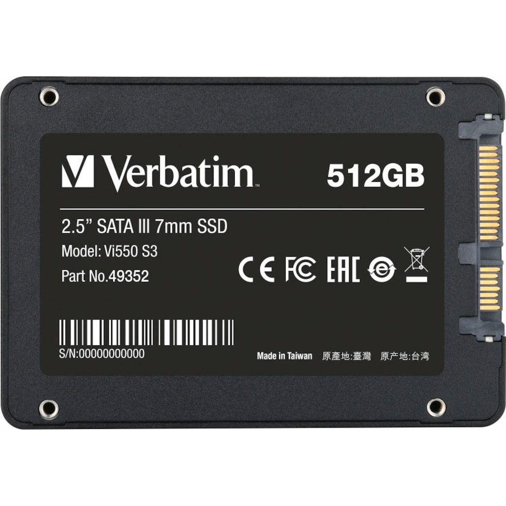 Verbatim interne SSD »Vi550 S3«, 2,5 Zoll, Anschluss SATA III