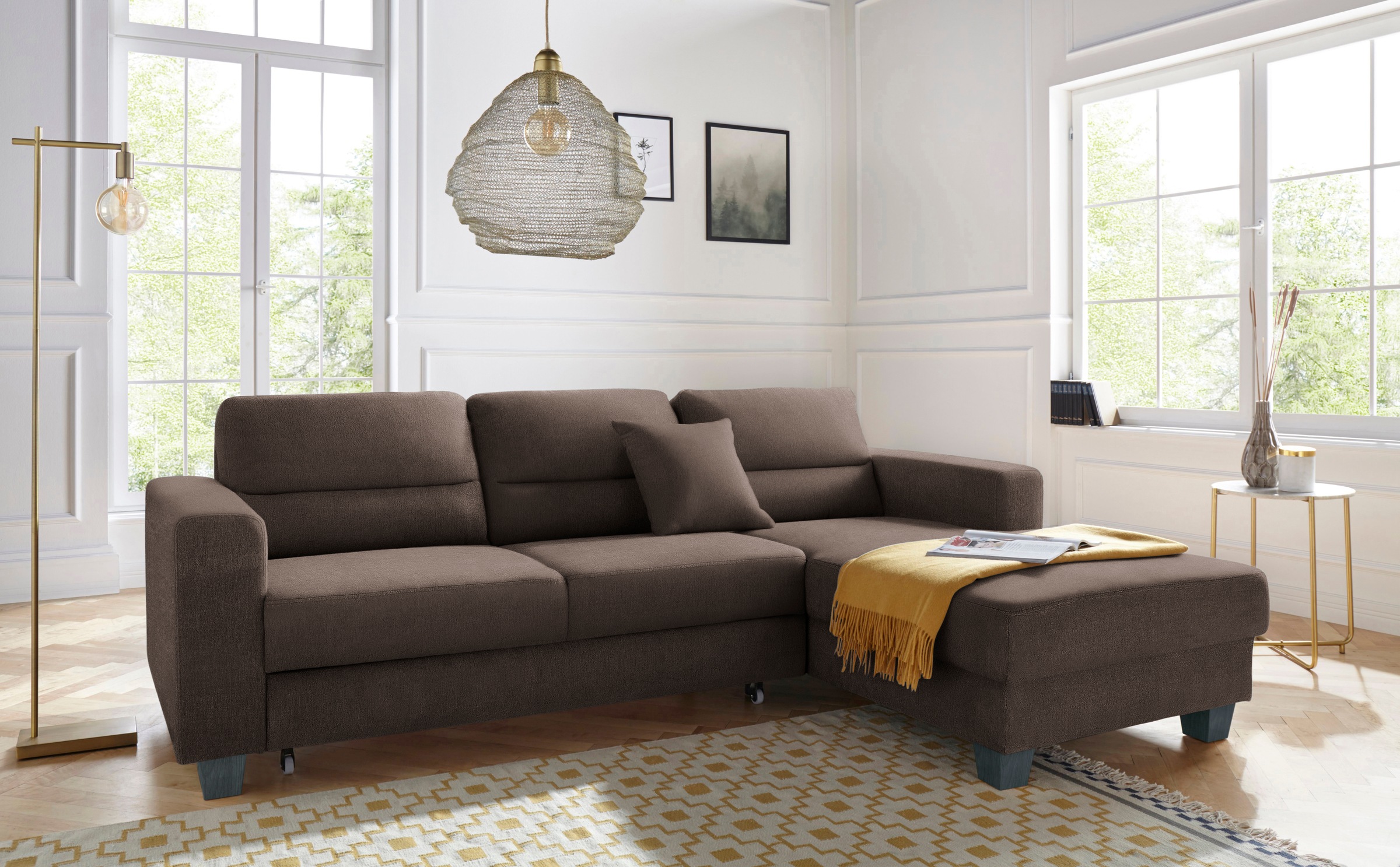 TRENDMANUFAKTUR Ecksofa »Chamber, zeitlos und modern, hoher Sitzkomfort, L- günstig online kaufen