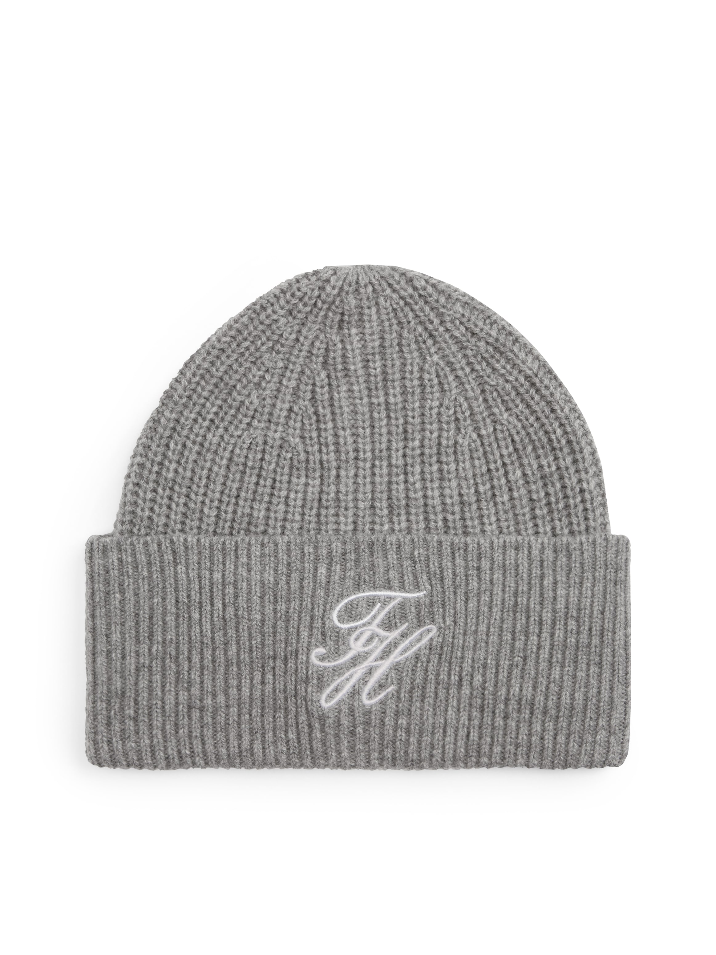 Tommy Hilfiger Beanie »TOMMY SCRIPT CASHMERE« aus Kaschmirmix mit gesticktem Logo, Maße 21 x 24,5 cm