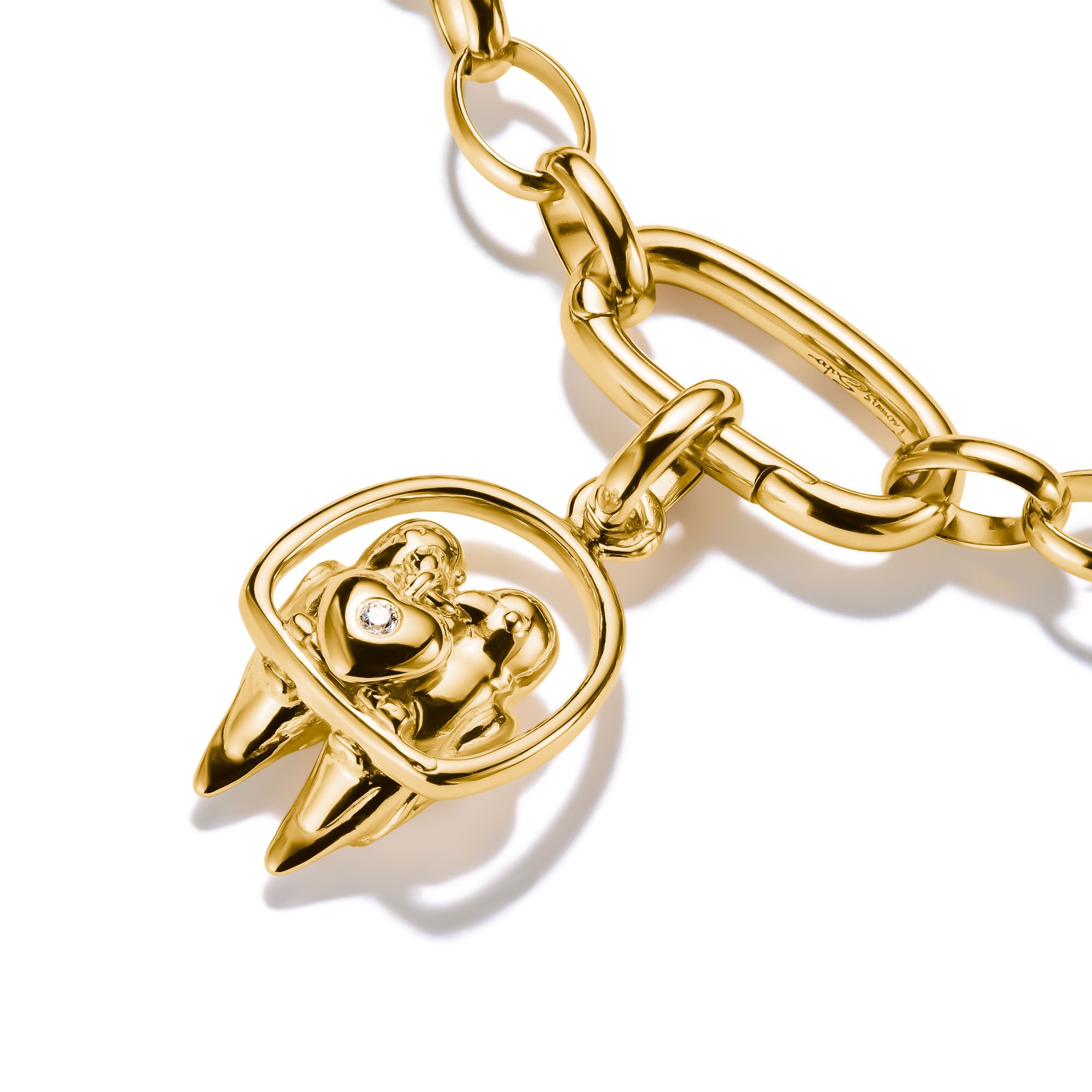 THOMAS SABO Charm-Einhänger »Charm Lovebird vergoldet - Connect, CC1240-414-14«, mit Zirkonia (synth.)