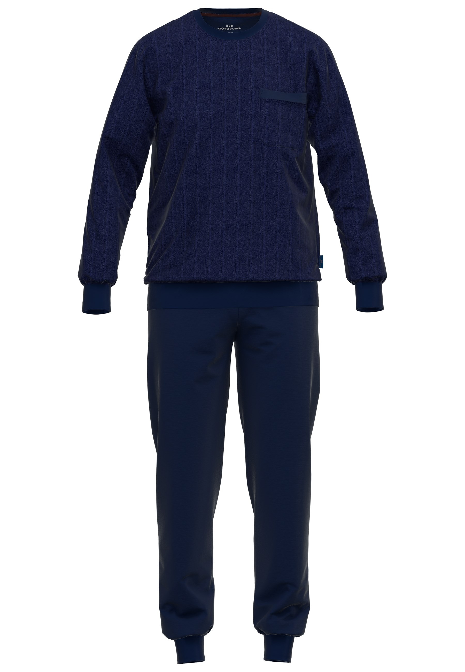 GÖTZBURG Pyjama »Zartbitter«, (2 tlg.), elastische Bündchen, Langarm, Rundhals, Brusttasche