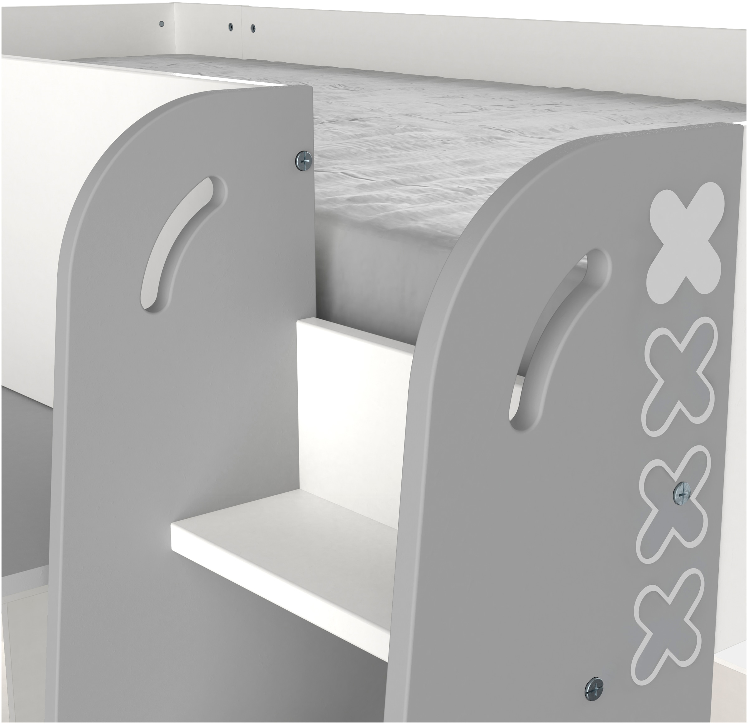 Demeyere GROUP Hochbett »HAMPTON Kombi Bett mit Schreibtisch«, Kombi Bett mit Schreibtisch auf Rollen