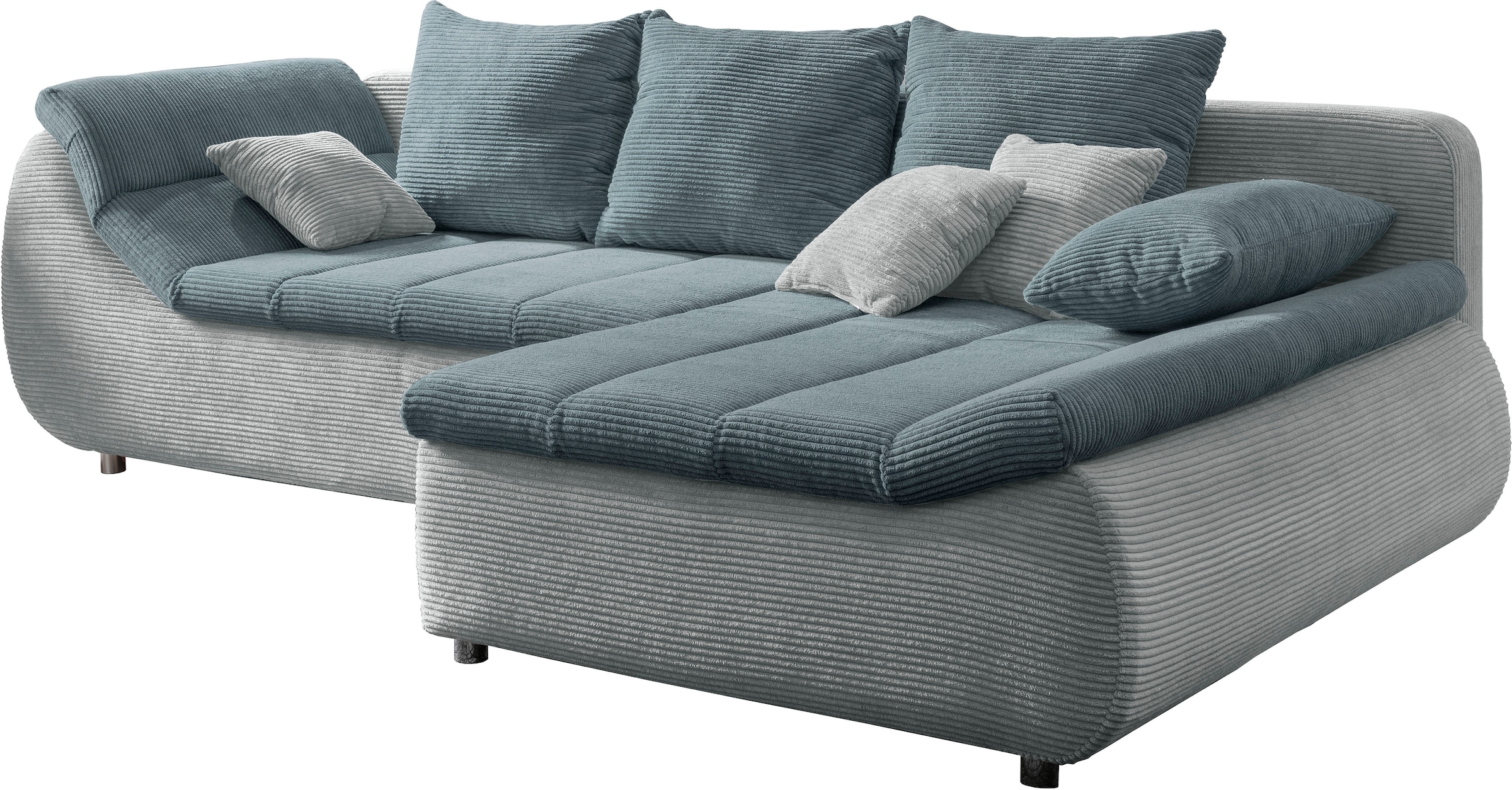 INOSIGN Ecksofa »Imola elegant und bequem, aktuelle Steppung im Sitz, L-Form«, wahlweise mit Bettfunktion
