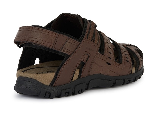 Geox Sandale »UOMO SANDAL STRADA C«, Sommerschuh, Klettschuh, Outdoorsandale, mit Lederfußbett