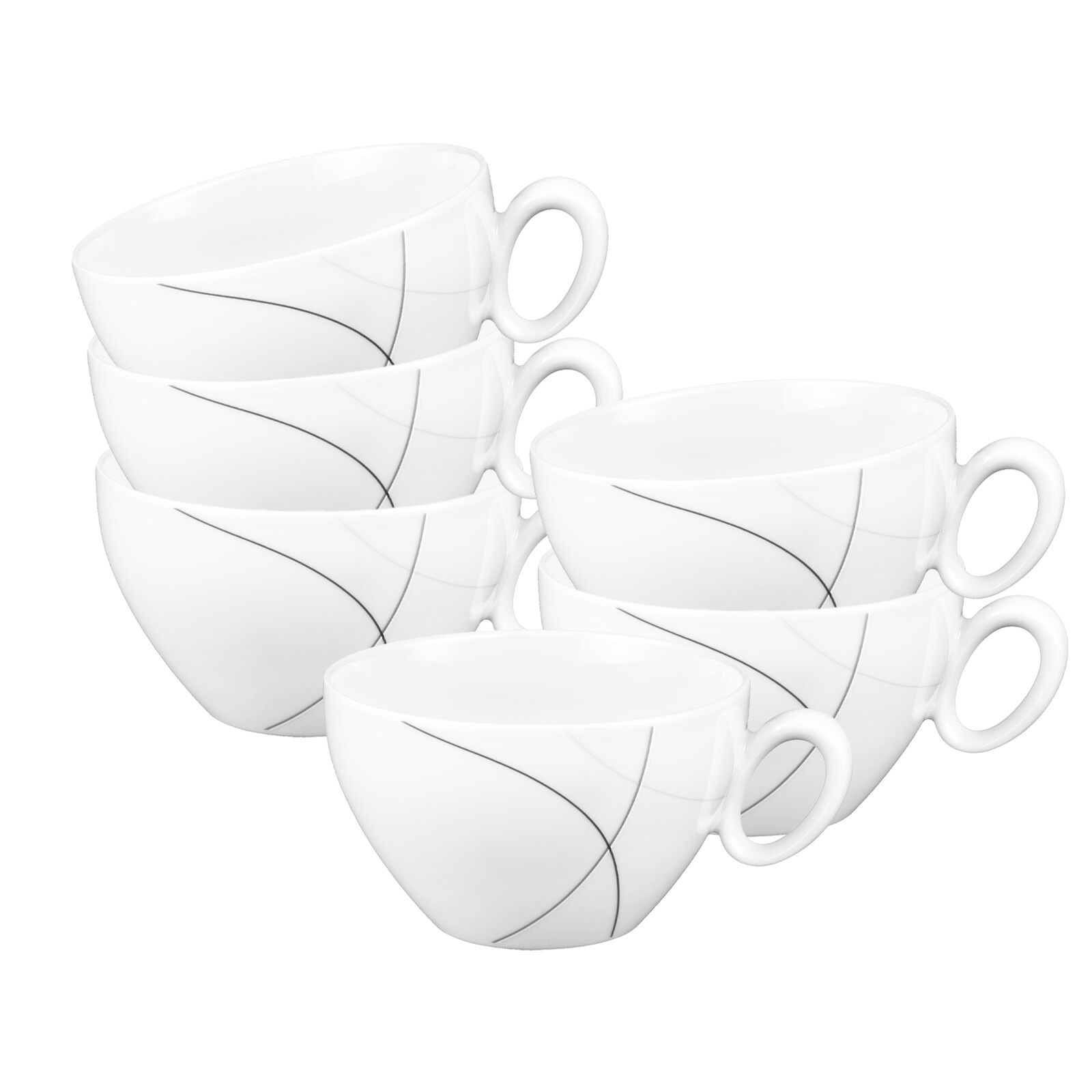 Seltmann Weiden Tasse »Frühstückstassen Trio Highline 0,39 l 6er Set weiß-g günstig online kaufen