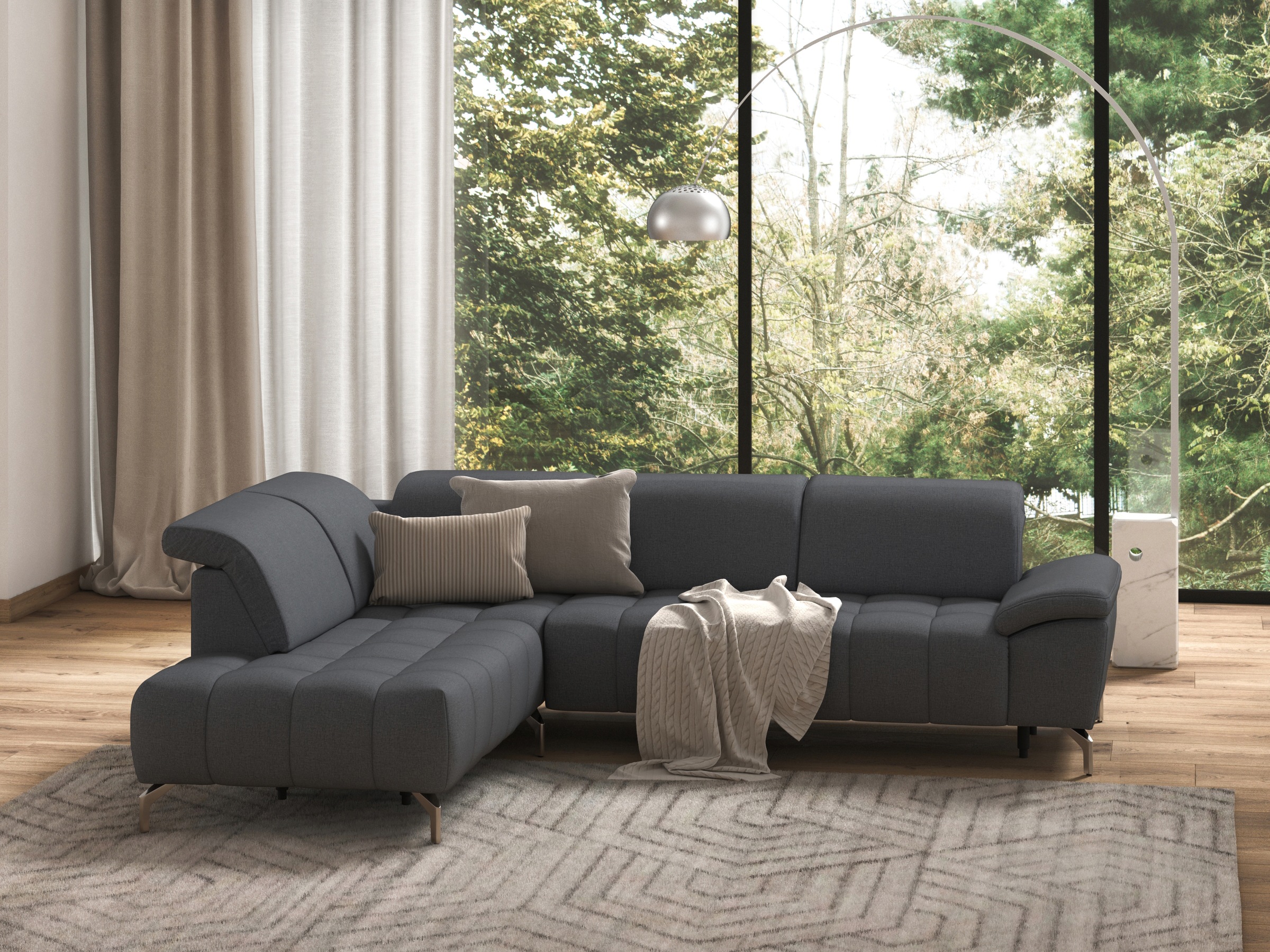 sit&more Ecksofa »Cool L-Form«, wahlweise mit Kopfteilverstellung und Vorzi günstig online kaufen