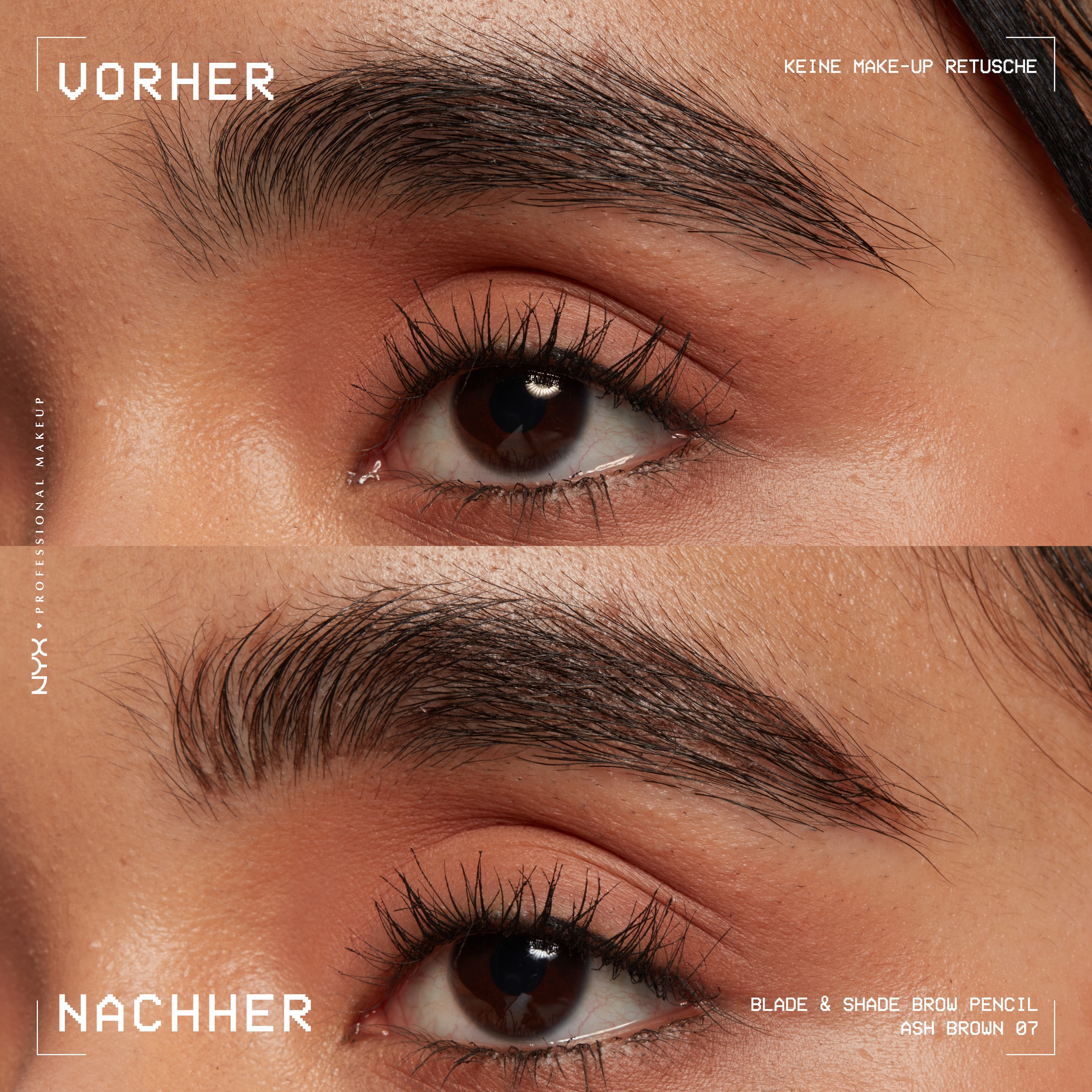NYX Augenbrauenpflege »NYX Professional Makeup Blade & Shade Augenbrauenstift«, Mit Nano Blade, zweiseitige Spitze, integrierte Bürste, wischfest.