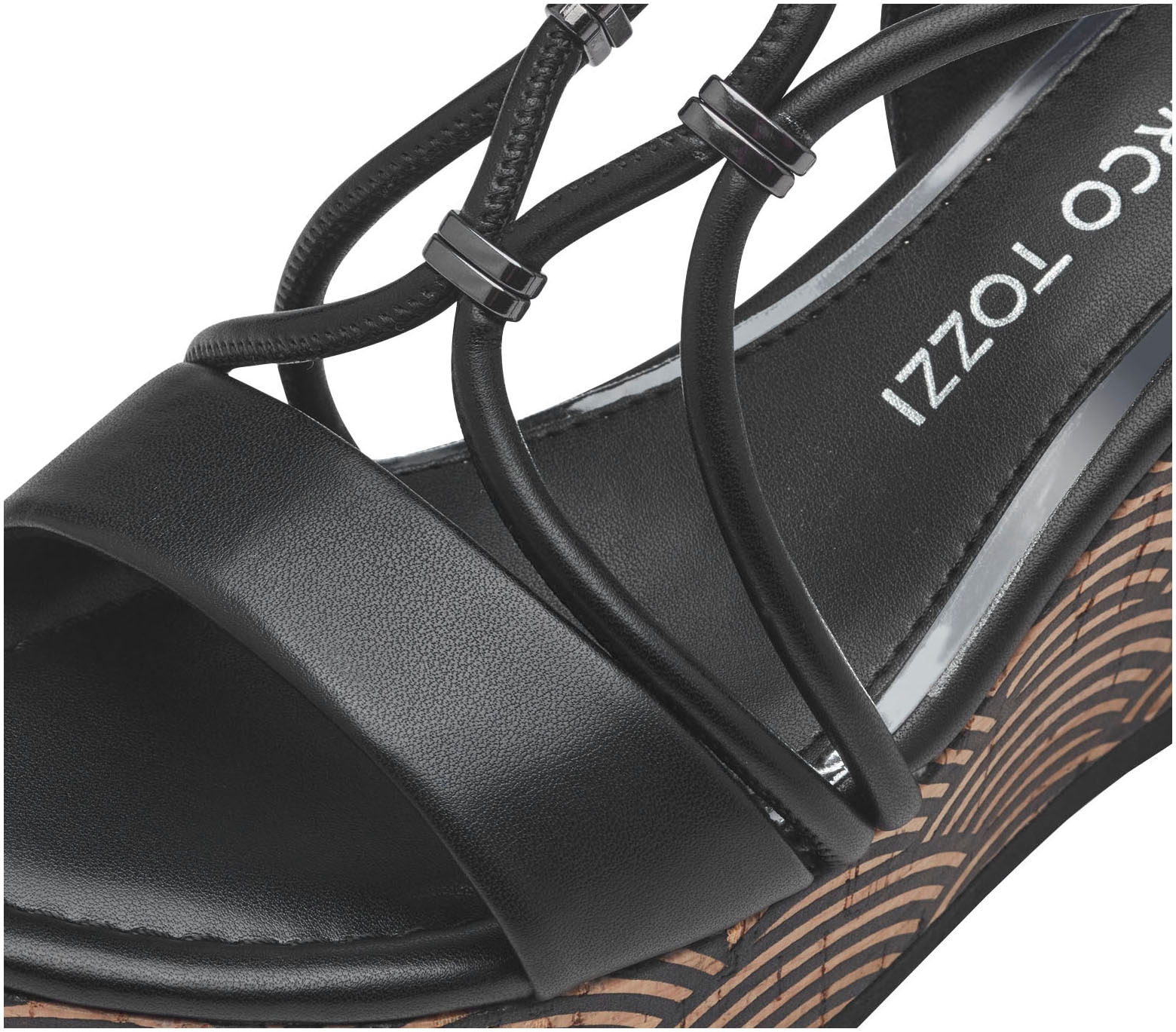 MARCO TOZZI Keilsandalette, Sommerschuh, Sandale, Keilabsatz, in veganer Verarbeitung