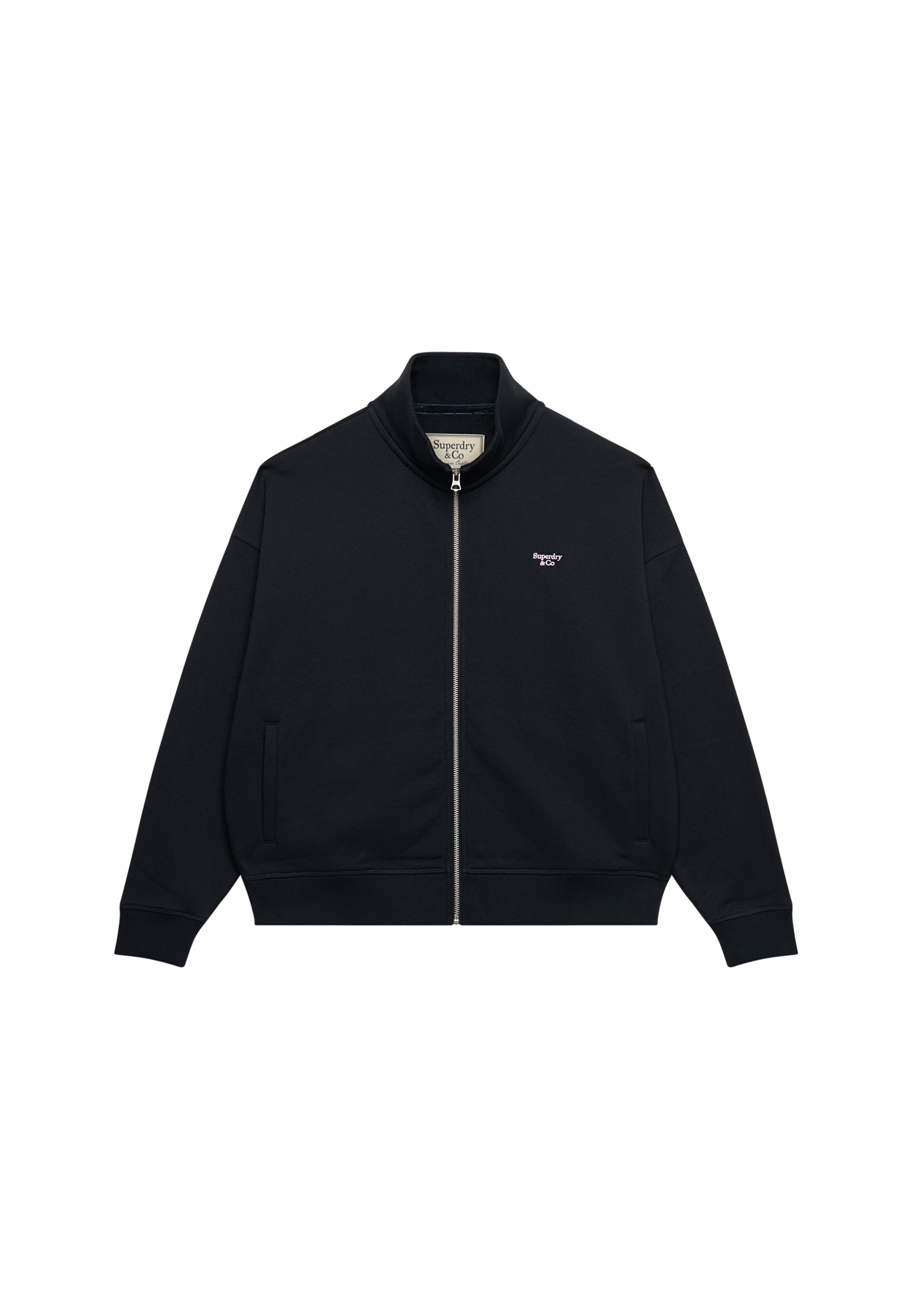 Superdry Sweatjacke »SIGNATURE EMB OVERSIZED TRACK« Oversize-Passform, mit Reißverschluss, hoch geschlossener Ausschnitt