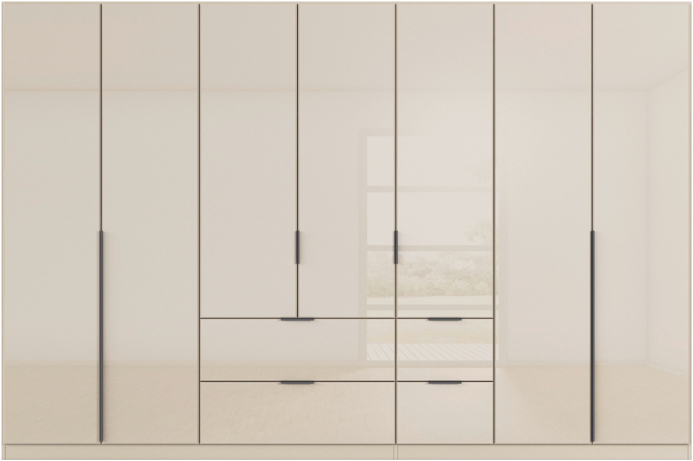 rauch Drehtürenschrank »Kleiderschrank Kleiderschränke Schrank Garderobe AGORDO mit Glasfront«, (in zwei Griff-Farben mit Glasfront), mit Außenschubkästen, in 6 Breiten und 2 Höhen MADE IN GERMANY