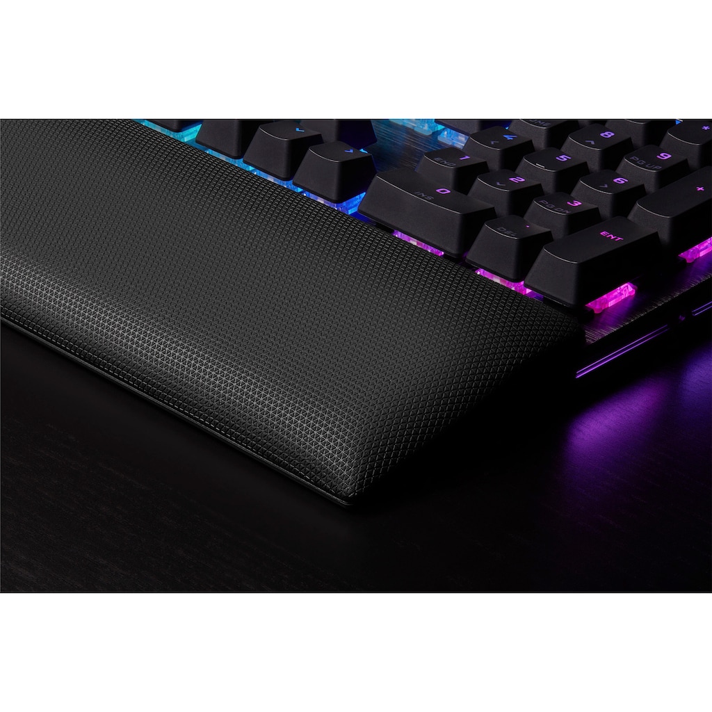 Corsair Gaming-Tastatur »K100 CORSAIR OPX«, (Handgelenkauflage-USB-Anschluss-Lautstärkeregler-Makro-Tasten-ausklappbare Füße-Ziffernblock)