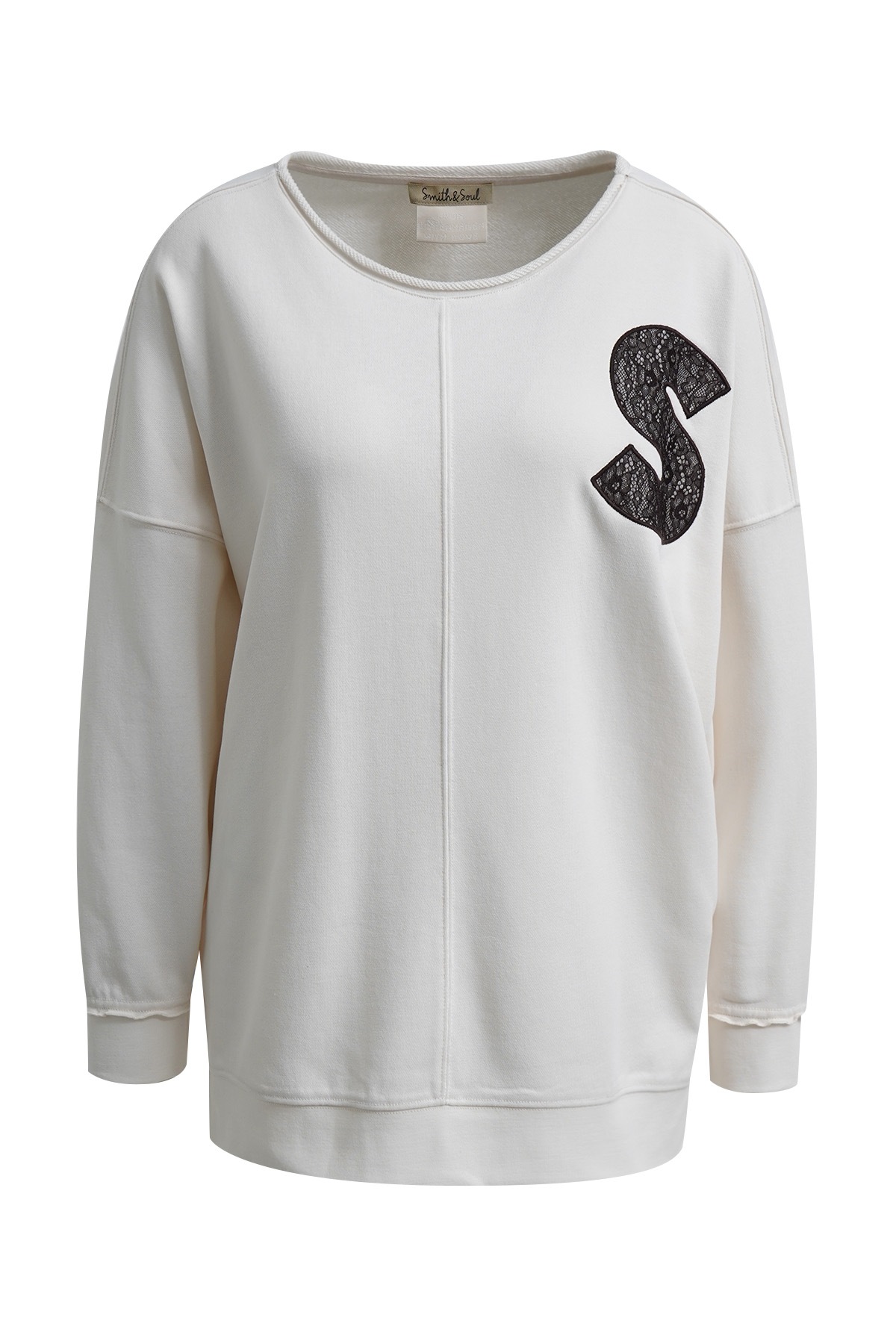 Smith & Soul Longsweatshirt , mit kontrastfarbener Spitze, oversize
