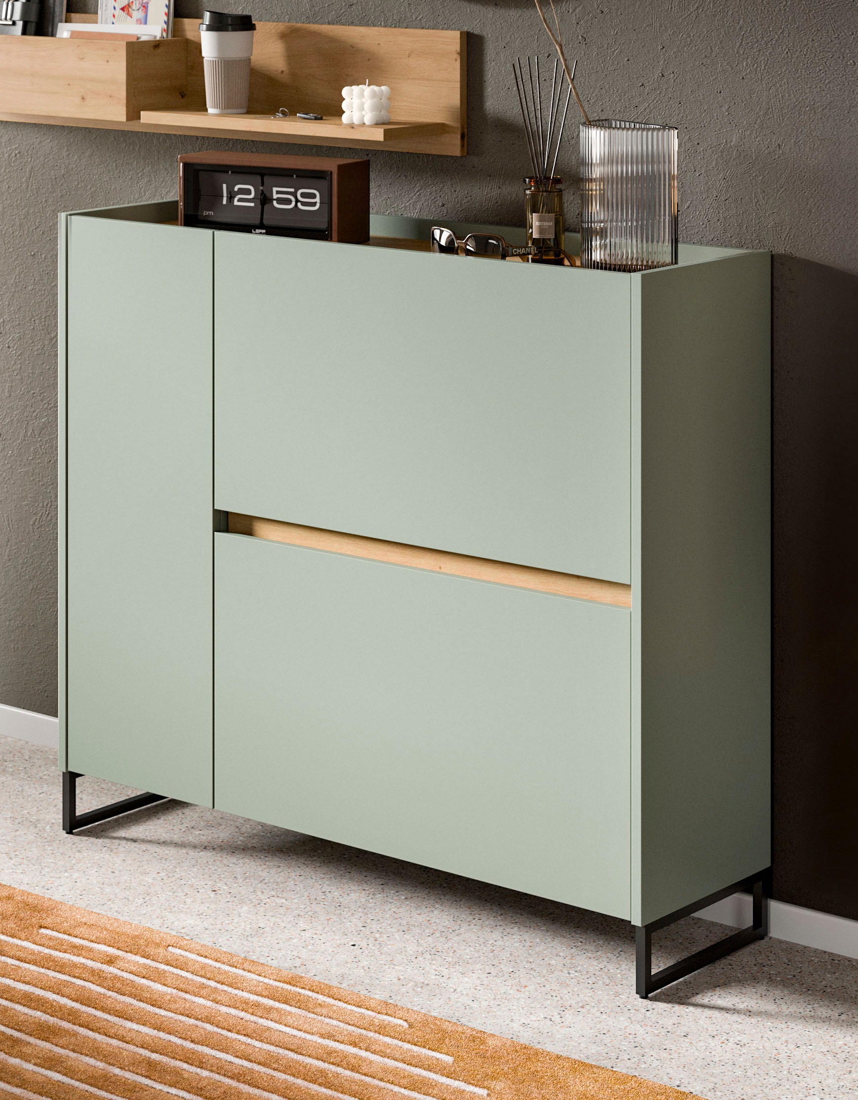 INOSIGN Schuhschrank »EVRID, Breite 110cm, 1 Tür, 2 Schuhwalzen, inkl. Meta günstig online kaufen