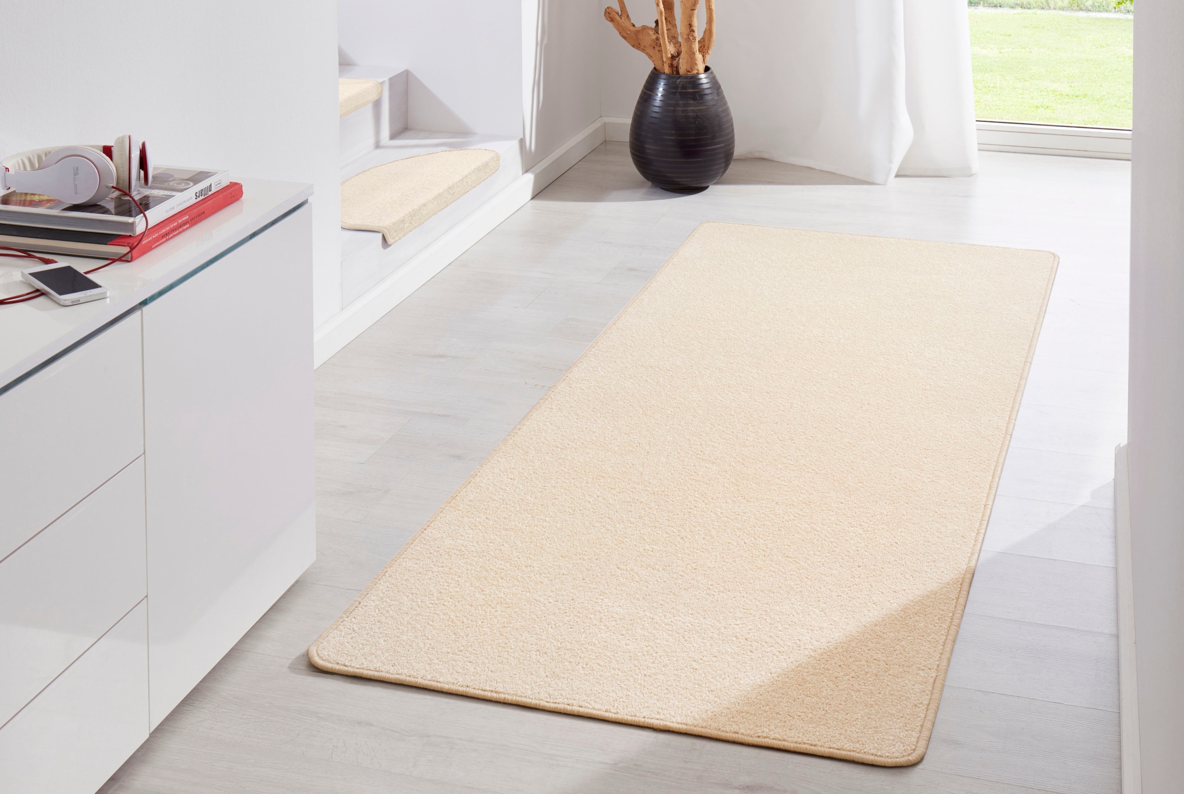 HANSE Home Teppich »Fancy«, rechteckig, 7 mm Höhe, Kurzflor, Läufer, uni, gekettelt, Wohnzimmer, Schlafzimmer, Esszimmer
