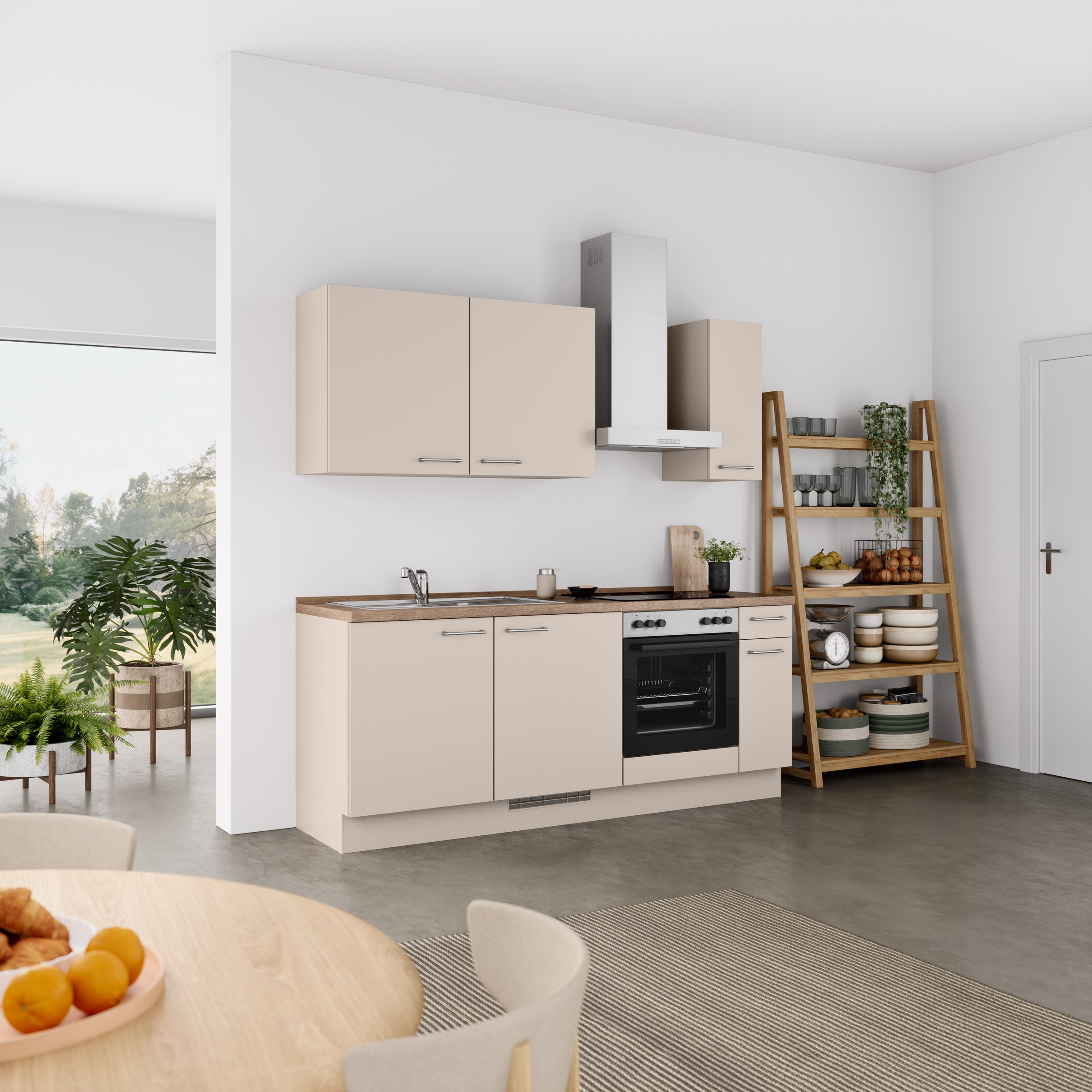 nobilia® Küchenzeile »"Laser I"«, vormontiert, Ausrichtung wählbar, Breite 210 cm, wahlw. mit E-Geräten